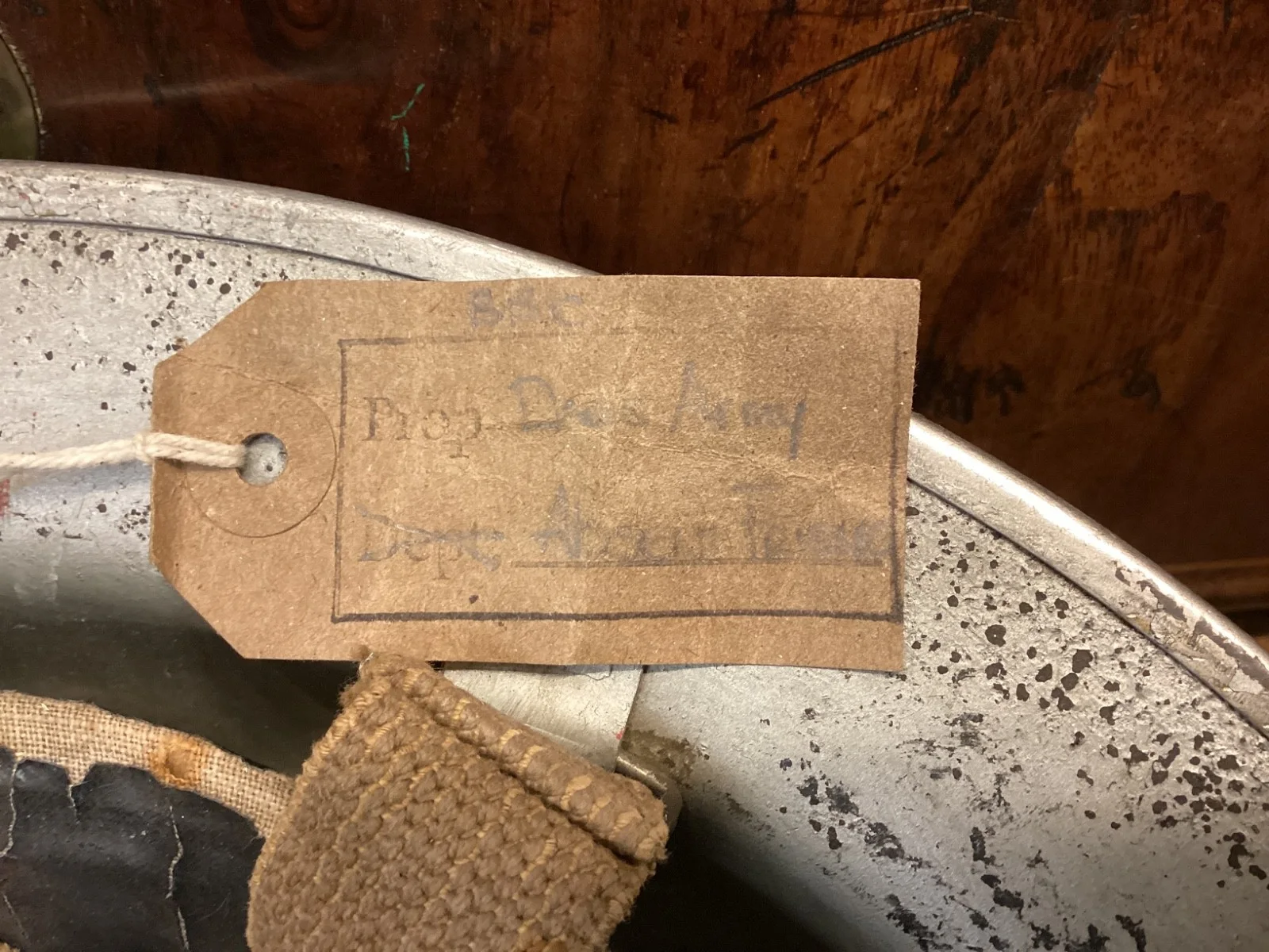 Rare original BBC props dept Dads army "Absent friends" episode 1941 ww2 helmet, image 2
