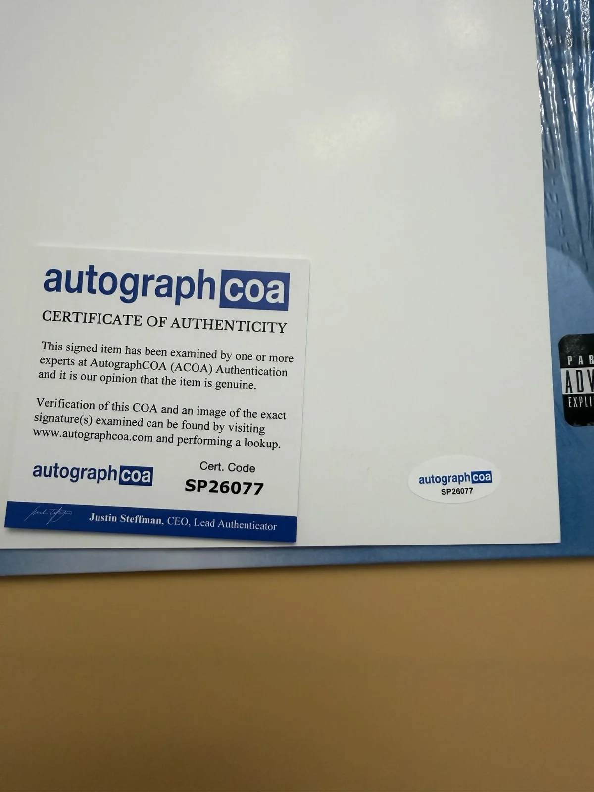 SIGNED Lorde Virgin Art Card Photo Vinyl LP COA Certified SP26077, изображение 3