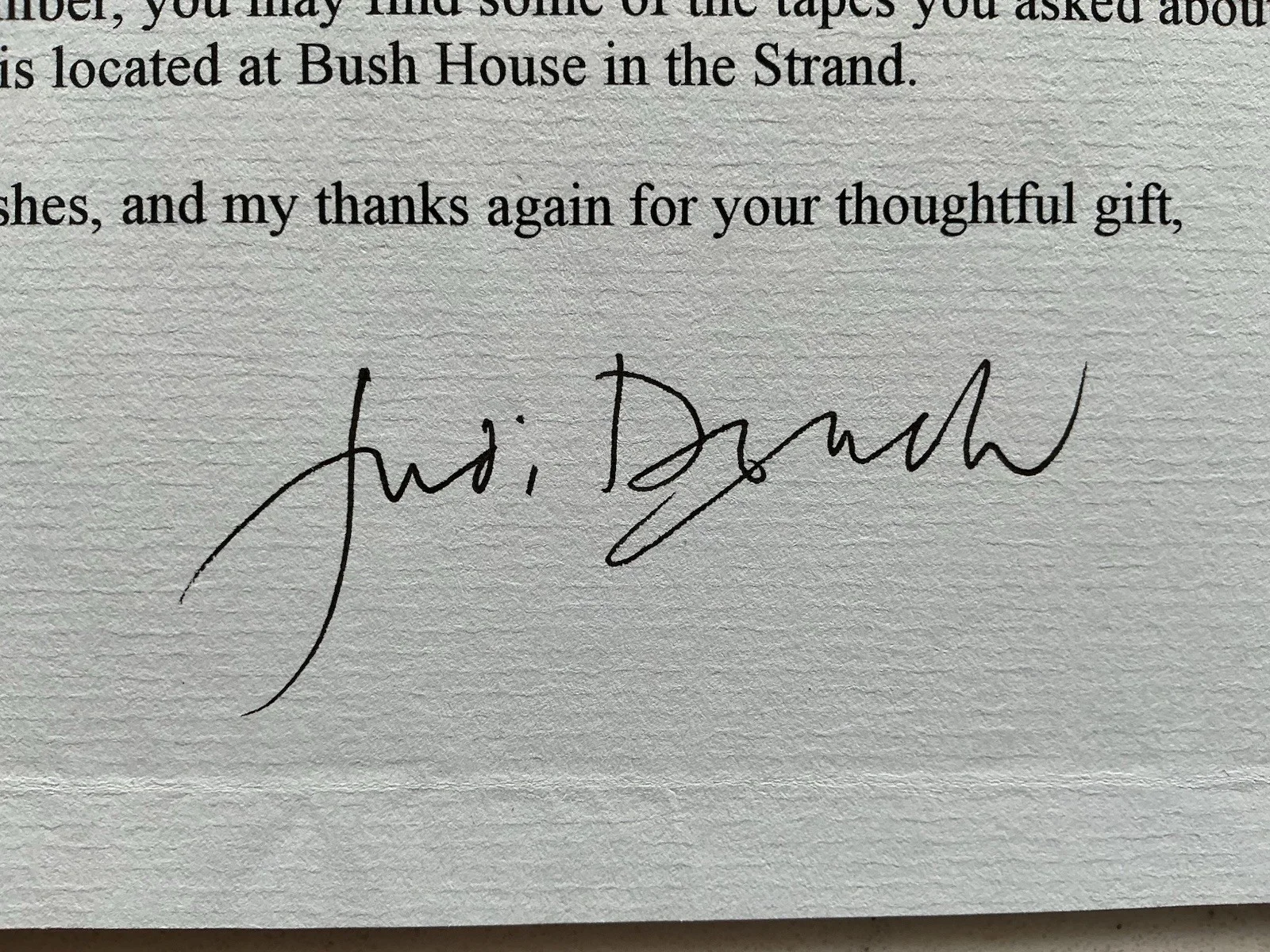 JUDI DENCH STAGE ACTRESS SIGNED TLS AUTOGRAPHED LETTER 2002, image 2