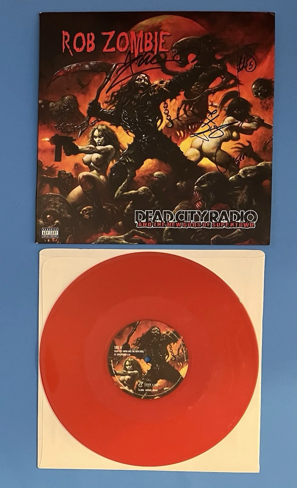 Rob Zombie Dead City Radio, Band Signed, Limited No. 2013 10" Red Vinyl LP, изображение 3
