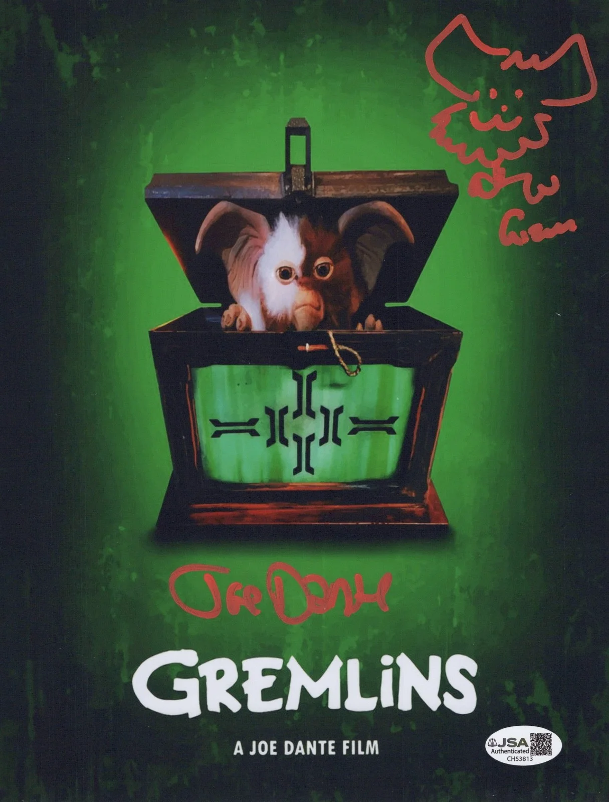 JOE DANTE — JOE DANTE Authentic Hand-Signed+ Sketch "GREMLINS" 8x10 Photo (JSA COA)