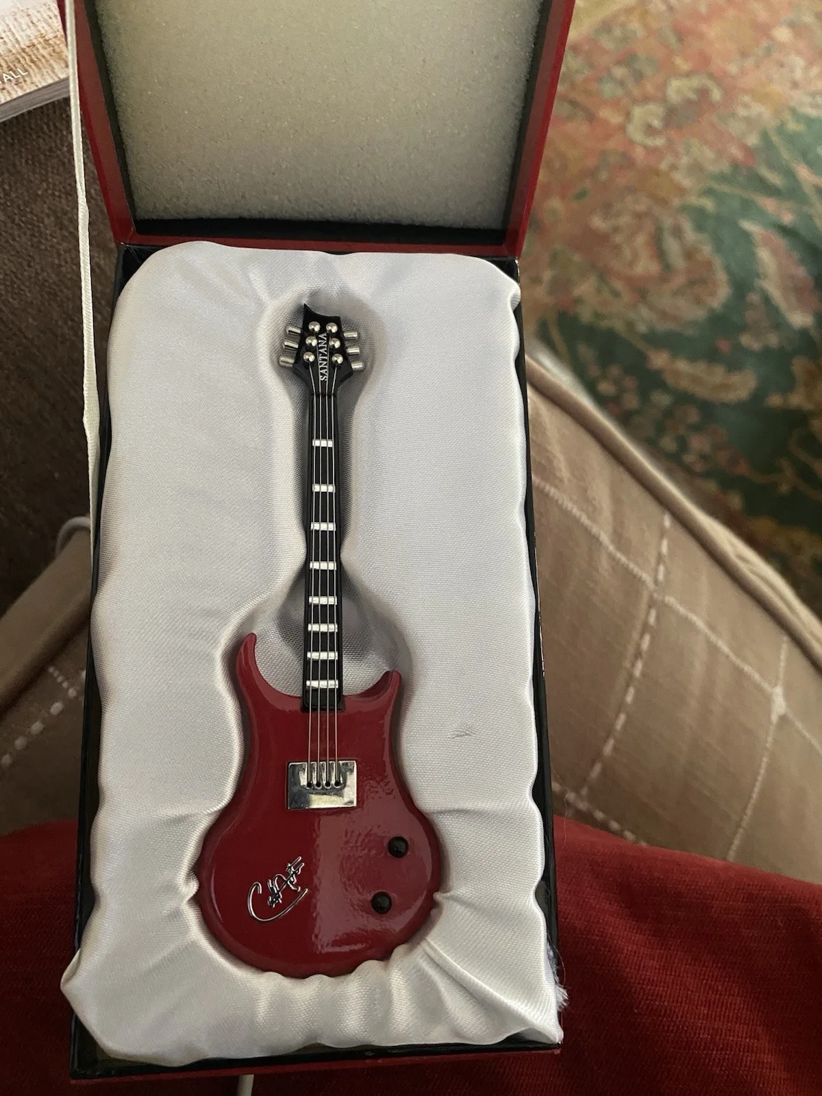 Carlos Santana Signed Miniature Guitar. MAKE ME AN OFFER!!, image 2