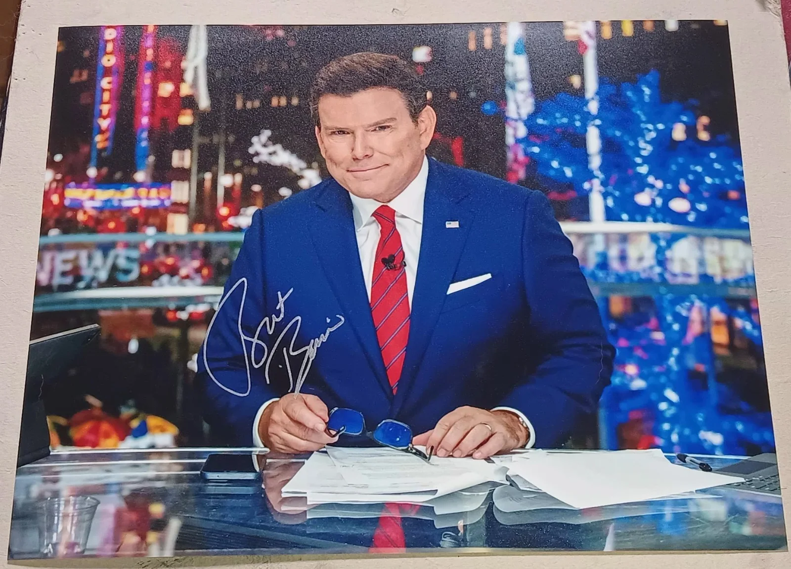 Bret Baier — BRET BAIER FOX NEW ANCHOR JOURNALIST SIGNED AUTOGRAPHED 8X10 PHOTO COA