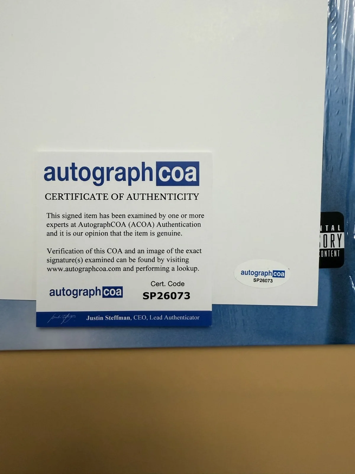 SIGNED Lorde Virgin Art Card Photo Vinyl LP Autograph COA SP26073, изображение 3