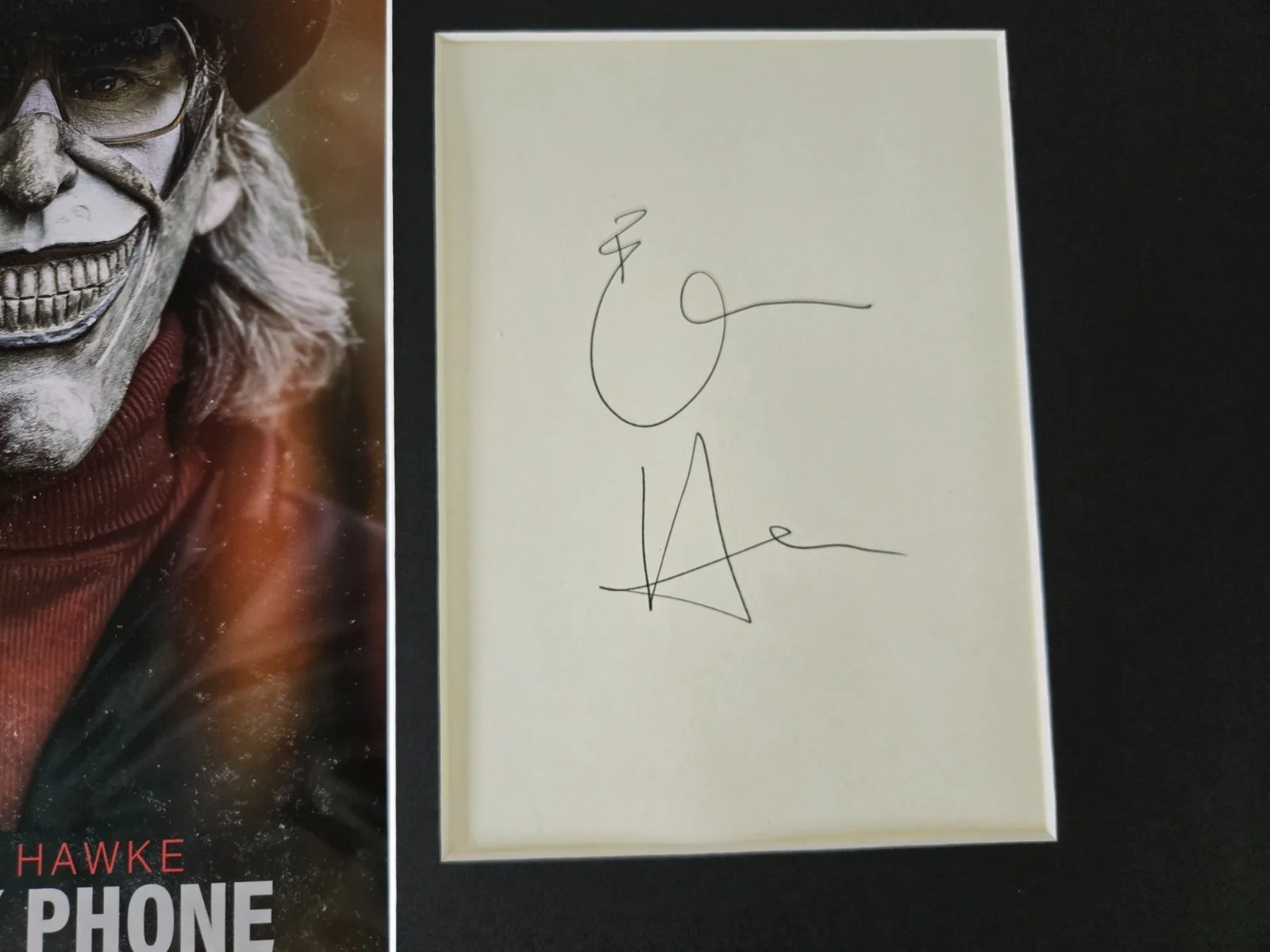 Ethan Hawke Signed Black Phone Poster Display Framed 12x18, image 2