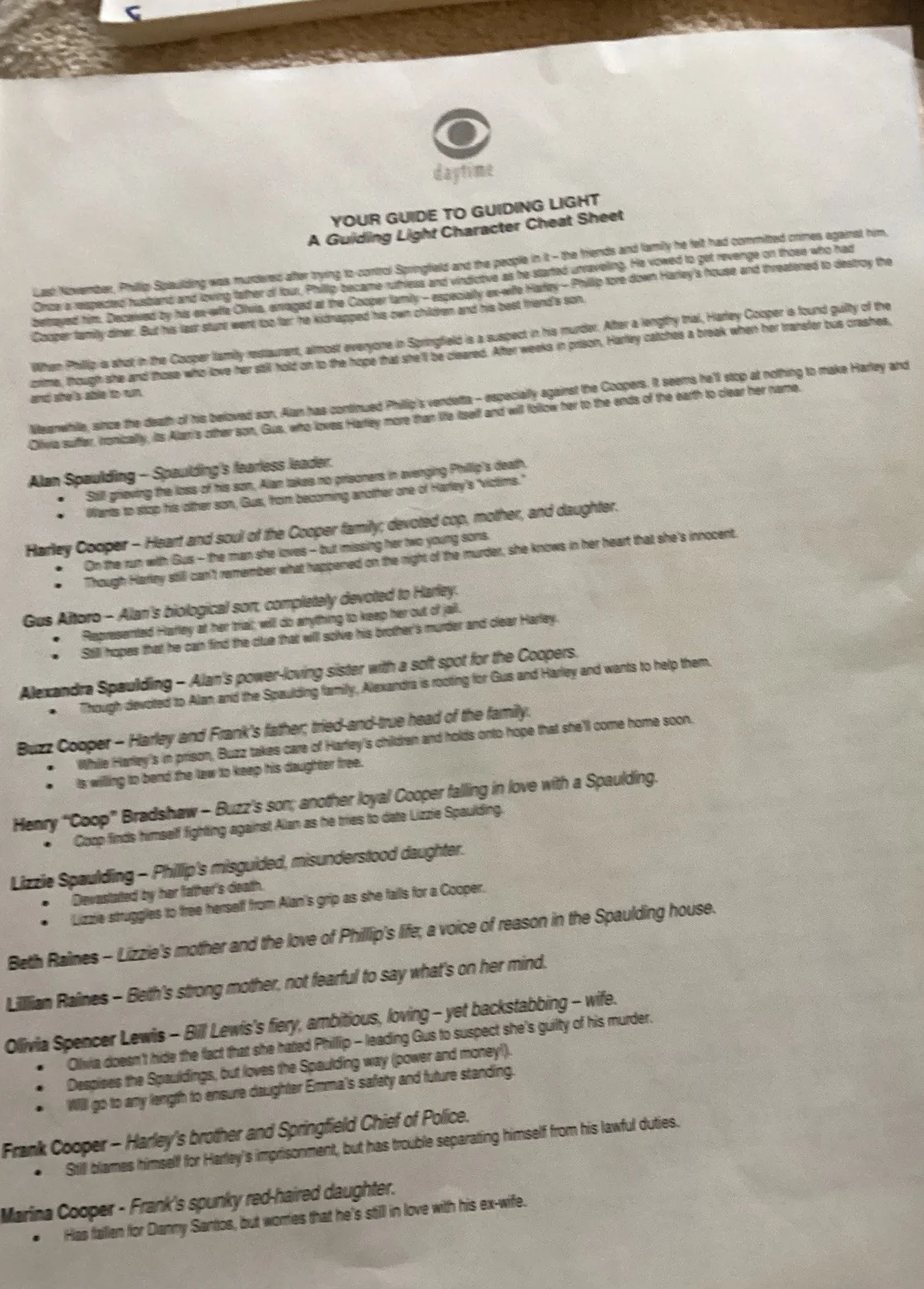 Some Cast — Guiding Light Soap Opera “Who Shot Phillip Spaulding”Party Kit May 2005, image 3