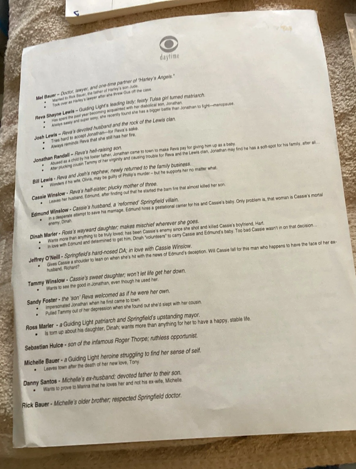 Some Cast — Guiding Light Soap Opera “Who Shot Phillip Spaulding”Party Kit May 2005, image 4