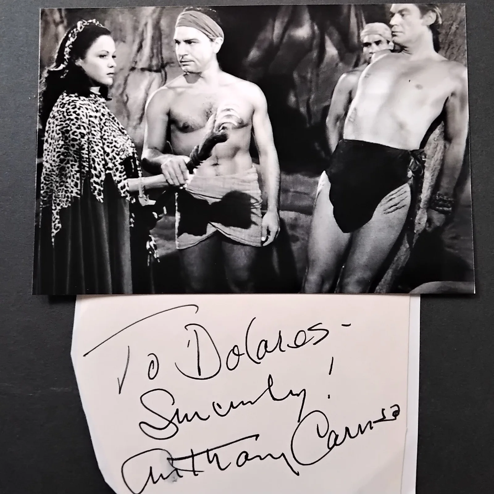 Anthony Caruso SIGNED Card Photo 50s Movie TV Actor Glass Key Zebra Force Tarzan, изображение 2