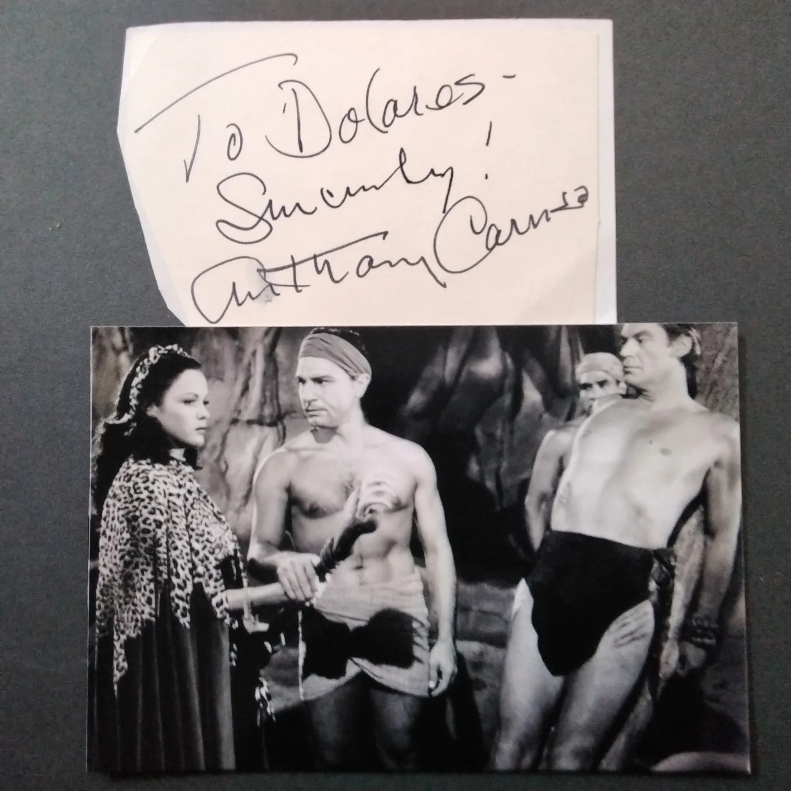 Anthony Caruso SIGNED Card Photo 50s Movie TV Actor Glass Key Zebra Force Tarzan, изображение 3