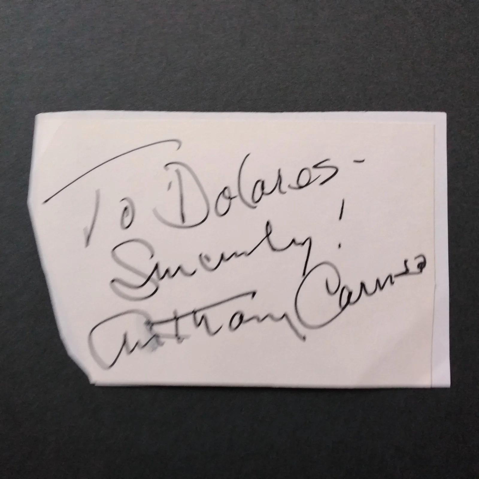 Anthony Caruso SIGNED Card Photo 50s Movie TV Actor Glass Key Zebra Force Tarzan, изображение 4