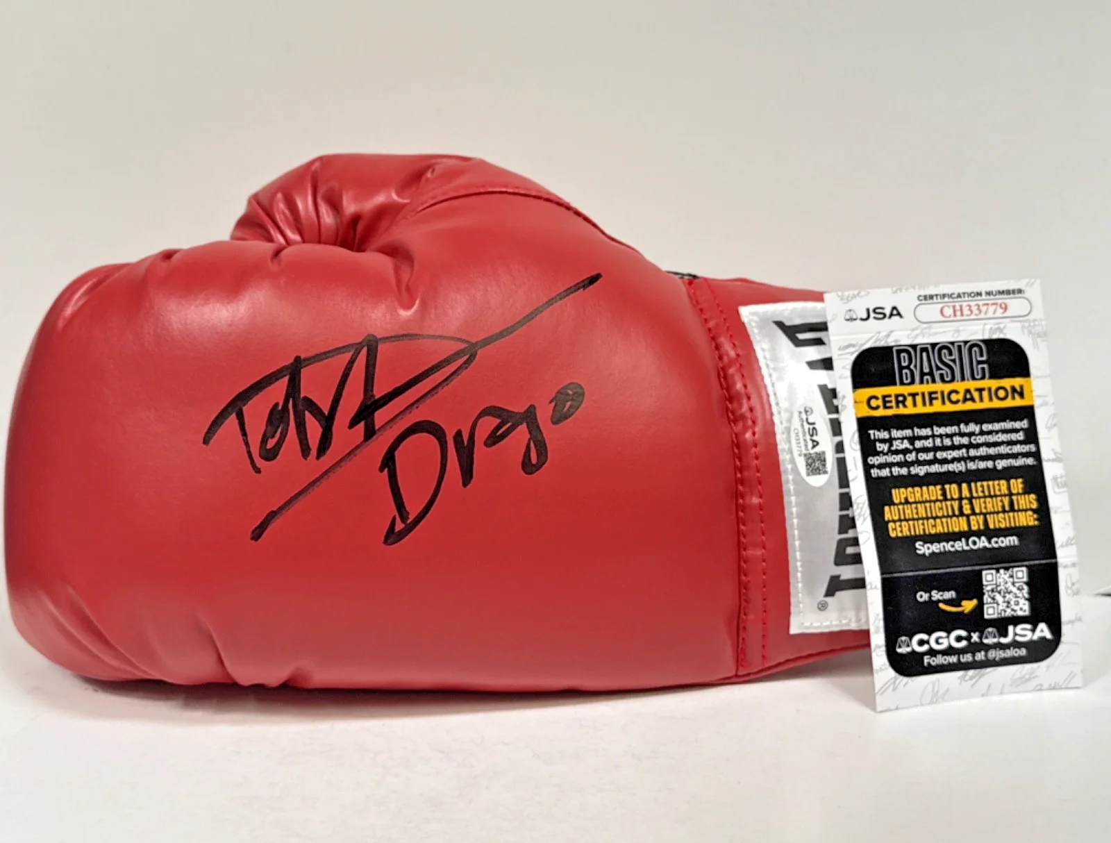 Dolph Lundgren — Dolph Lundgren Signed LH Red Everlast Boxing Glove 'Drago' JSA CH33779, изображение 2