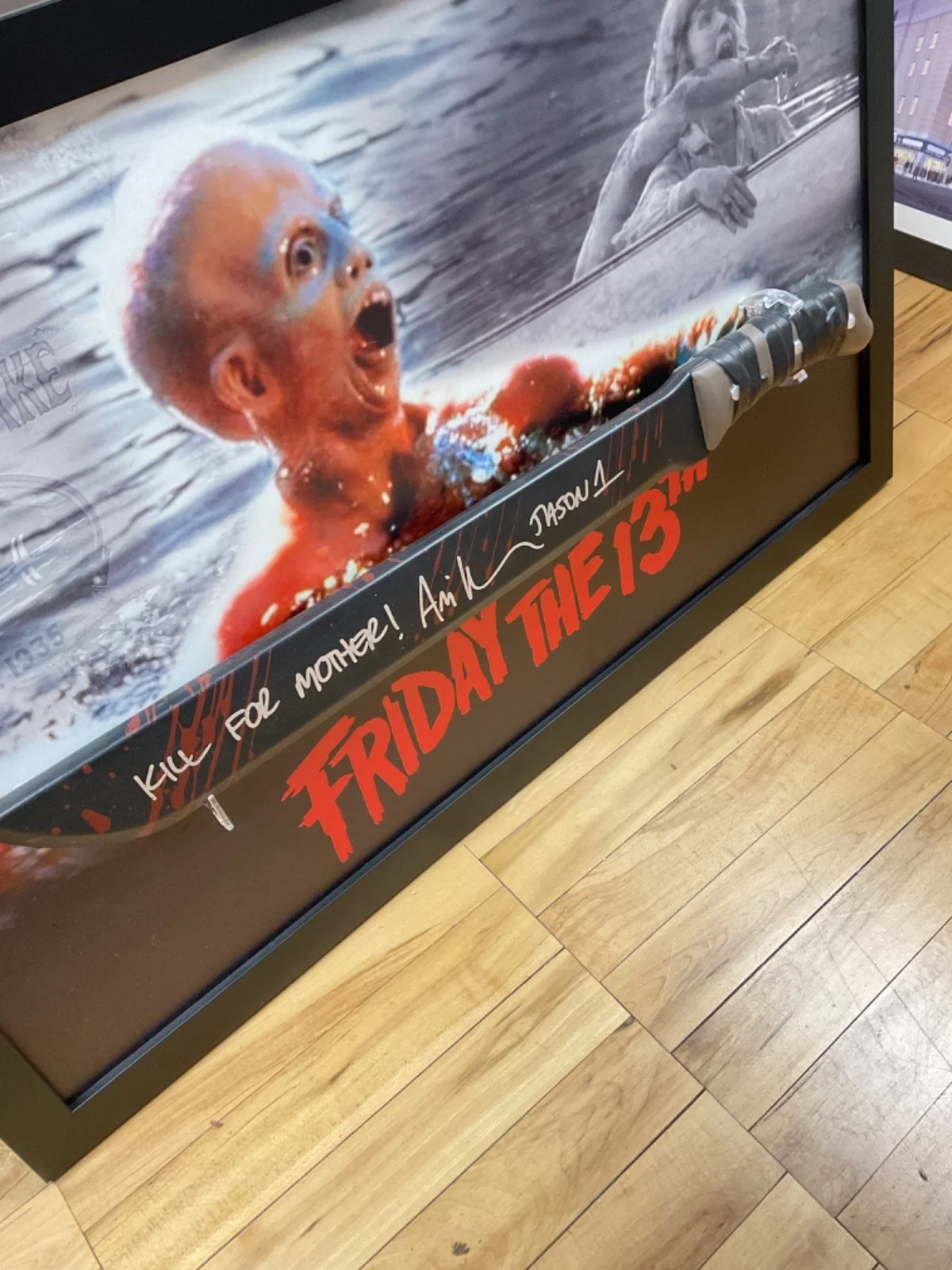 Ari Lehman — Friday The 13th Ari Lehman Signed Replica Jason Machete Framed Display TRISTAR, image 3
