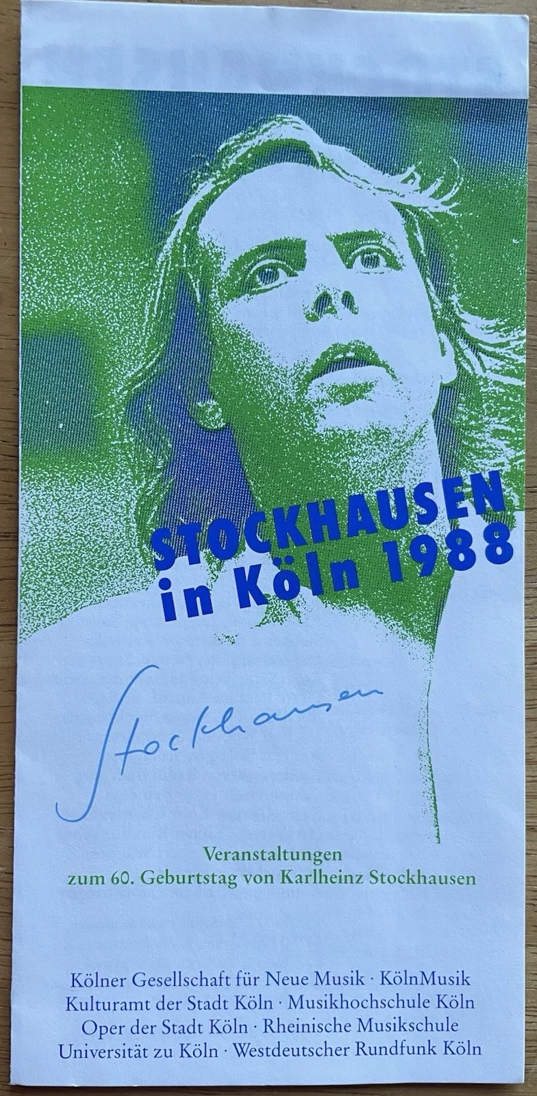German Composer Karlheinz Stockhausen Autograph Brochure, изображение 2
