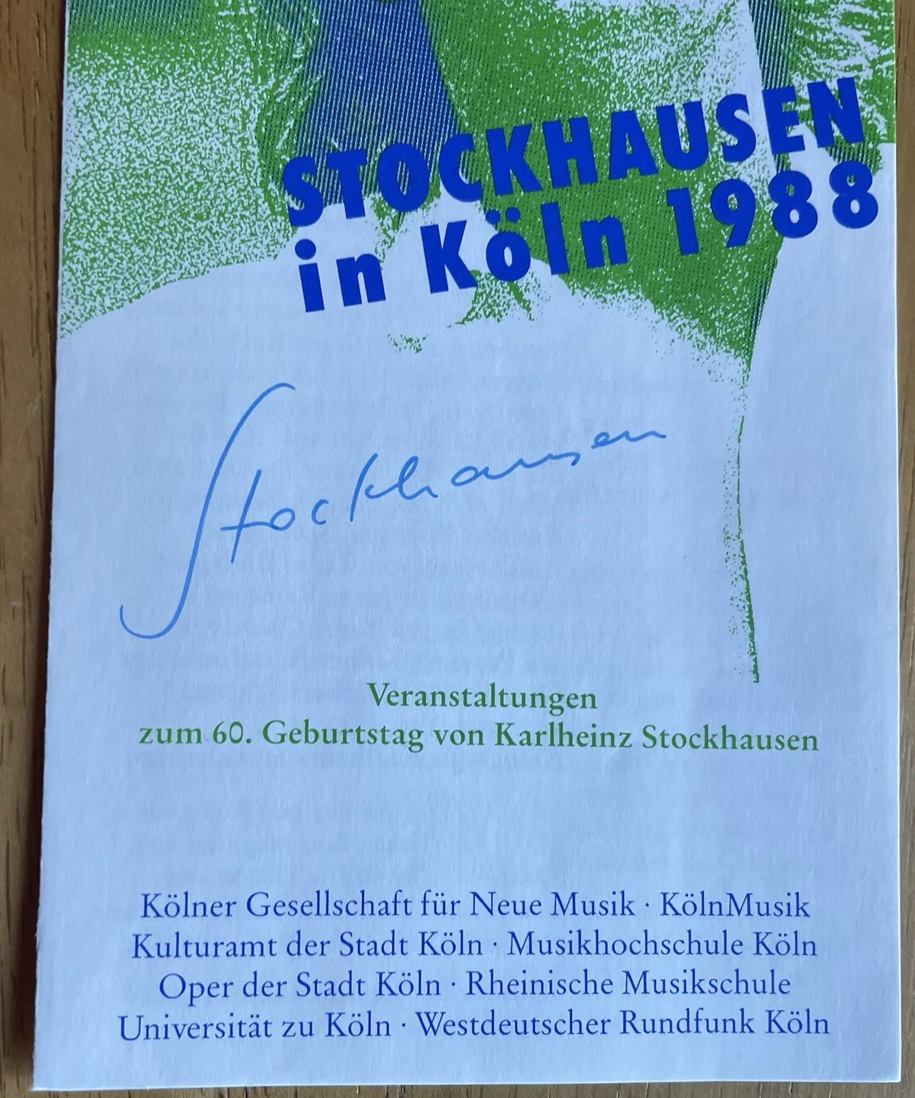 German Composer Karlheinz Stockhausen Autograph Brochure, изображение 3