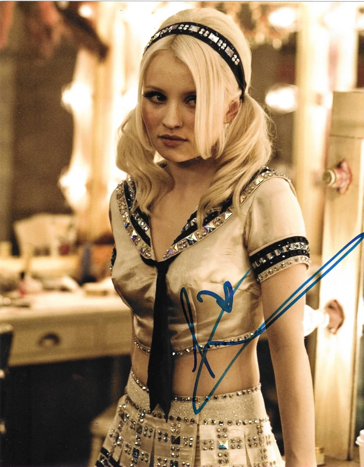 Emily Browning — Emily Browning Hand Signed Babydoll SUCKER PUNCH 8x10 PHOTO SWAU COA