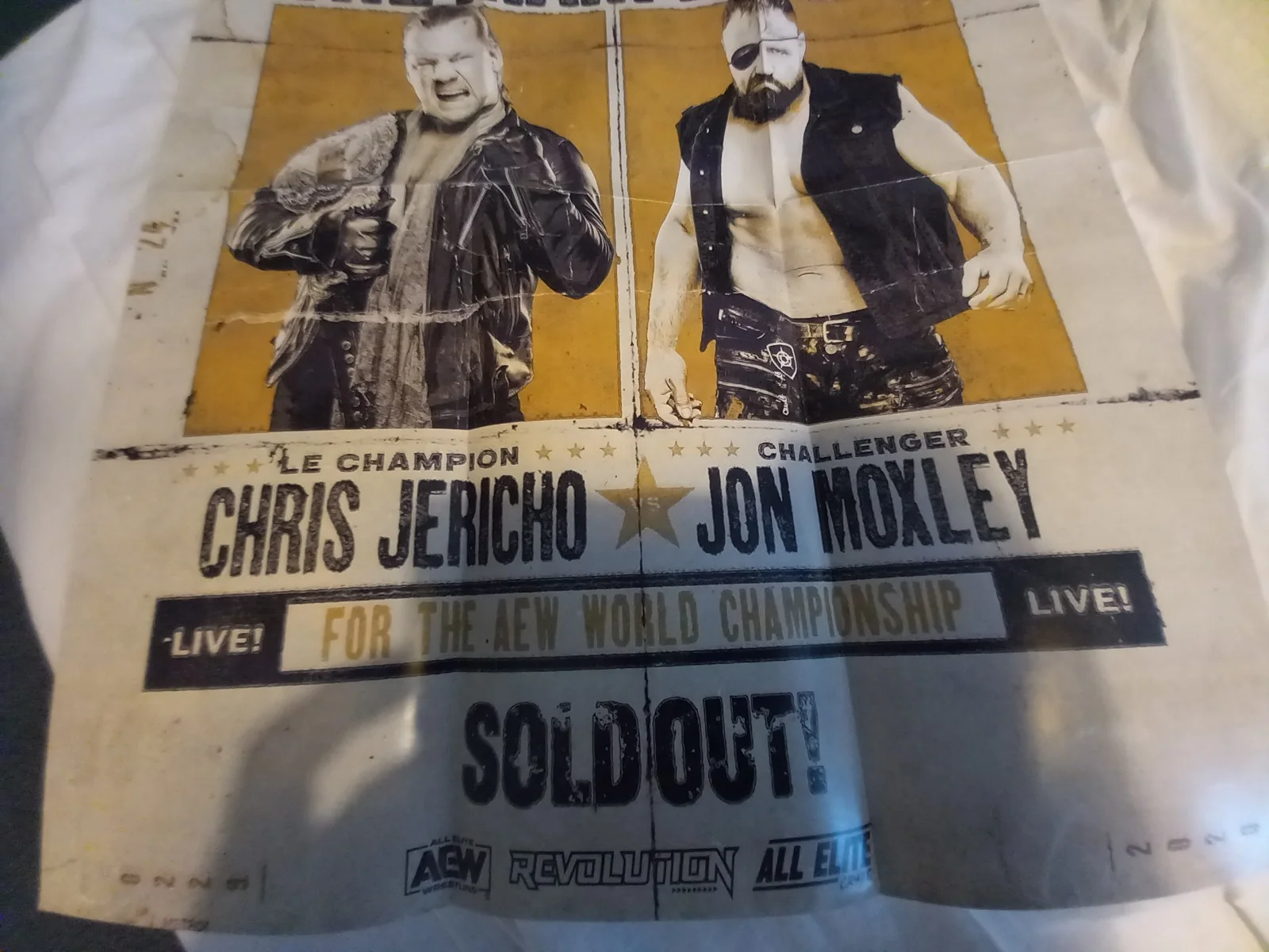 Chris Jericho Vs Jon Moxley Revolution Aew 2020 Poster All Elite Crate Exclusive, изображение 3