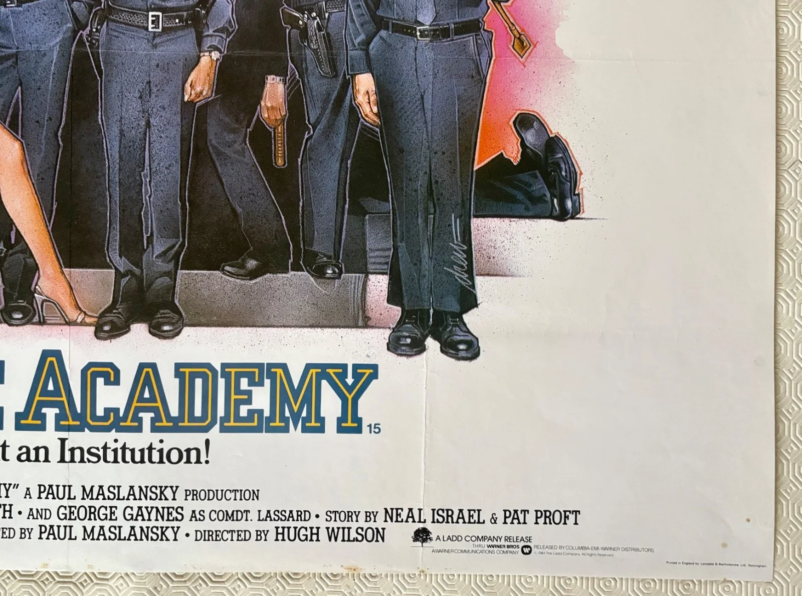 Police Academy Original 1984 Quad Poster Steve Guttenberg Kim Cattrall, изображение 3