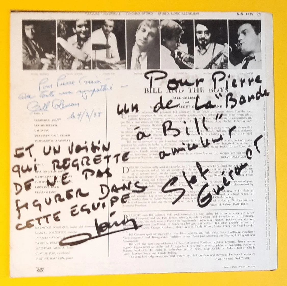 Bill Coleman (1904-1981) - Jazz trumpeter - Rare signed Jazz LP - 1978, изображение 3