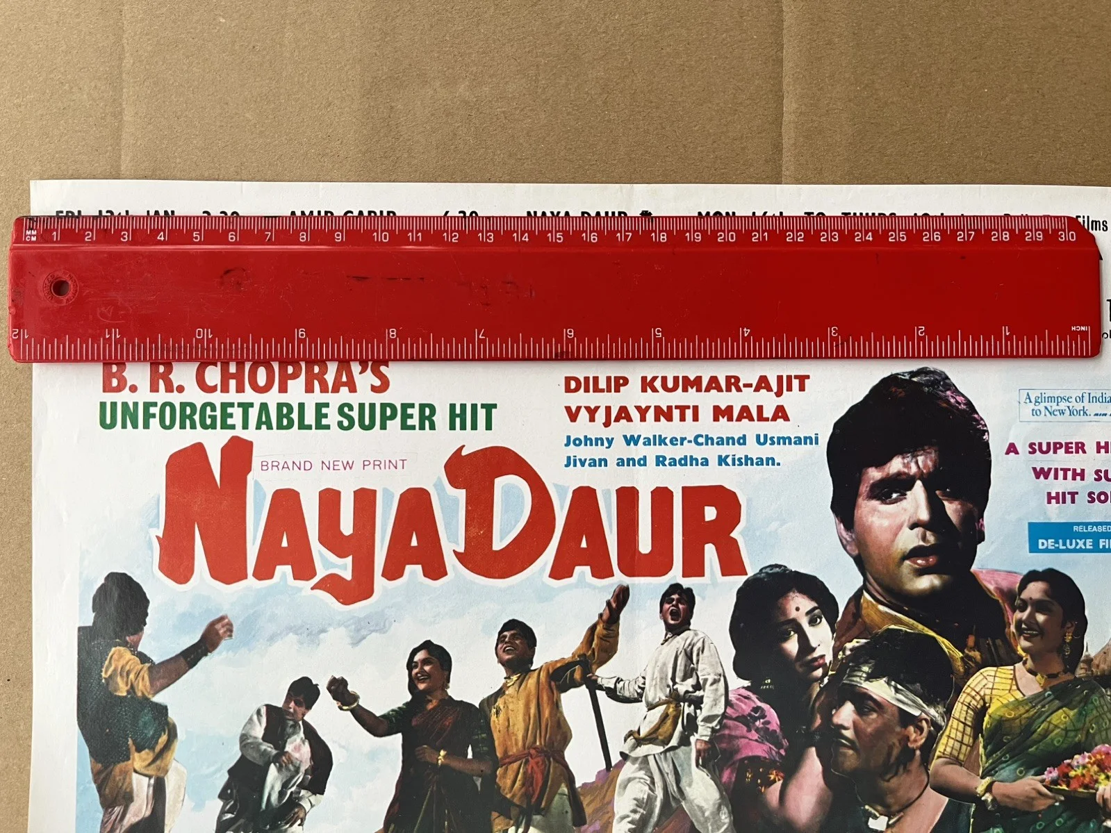 NAYA DAUR (1957) BOLLYWOOD Poster / Flyer for Indian Hindi Film - Dilip Kumar, изображение 2