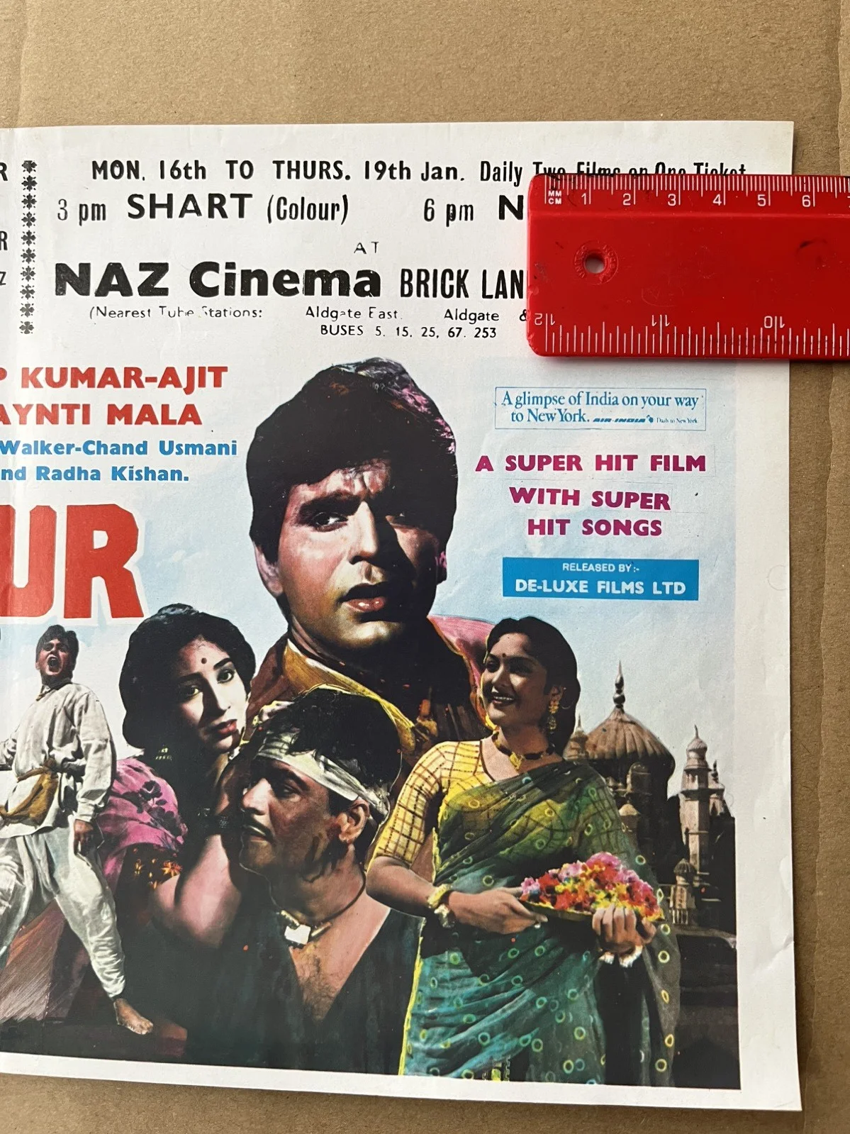 NAYA DAUR (1957) BOLLYWOOD Poster / Flyer for Indian Hindi Film - Dilip Kumar, изображение 3