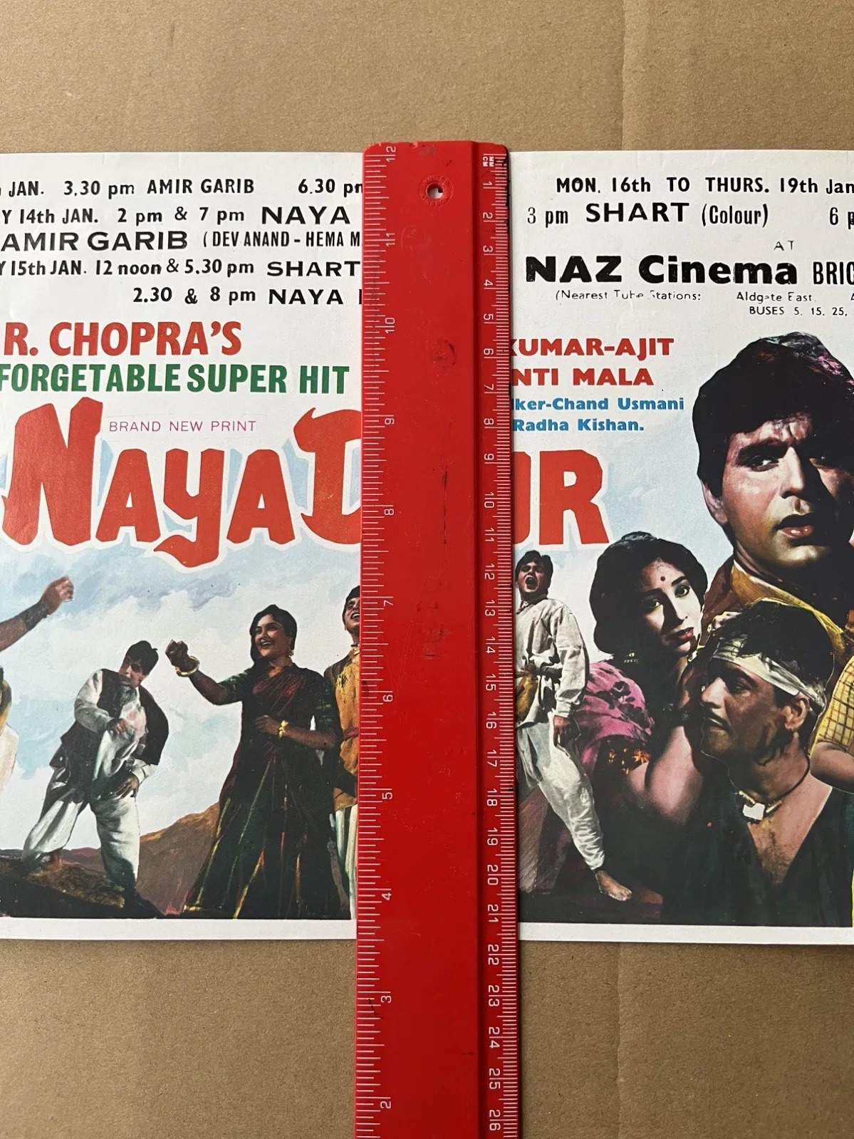 NAYA DAUR (1957) BOLLYWOOD Poster / Flyer for Indian Hindi Film - Dilip Kumar, изображение 4