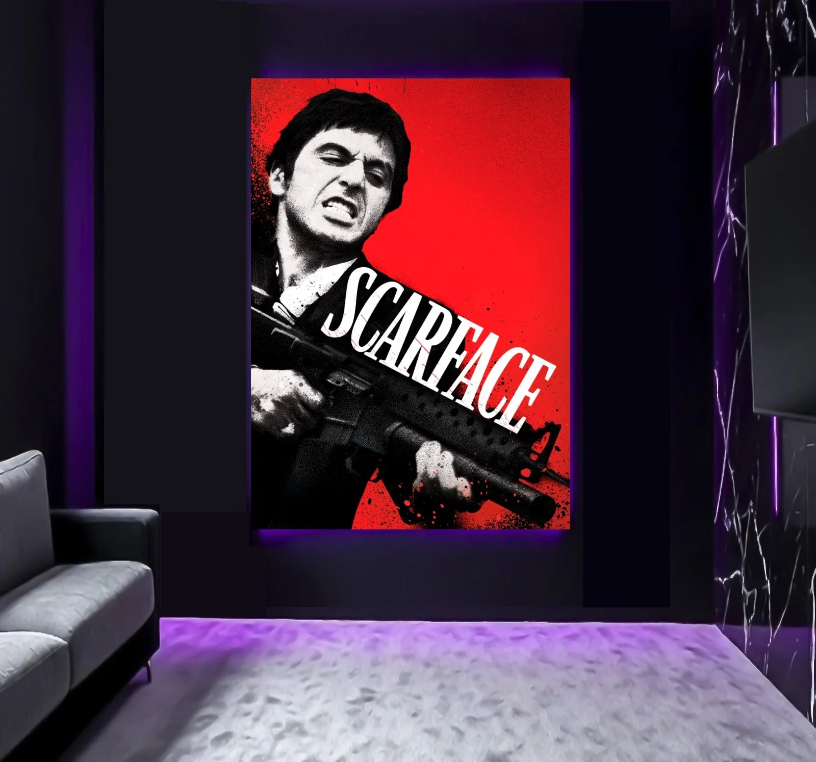 Large A0 A1 A2 A3 A4 A5 Scarface Tony Montana Cocaine Movie Wall Art Poster, изображение 2