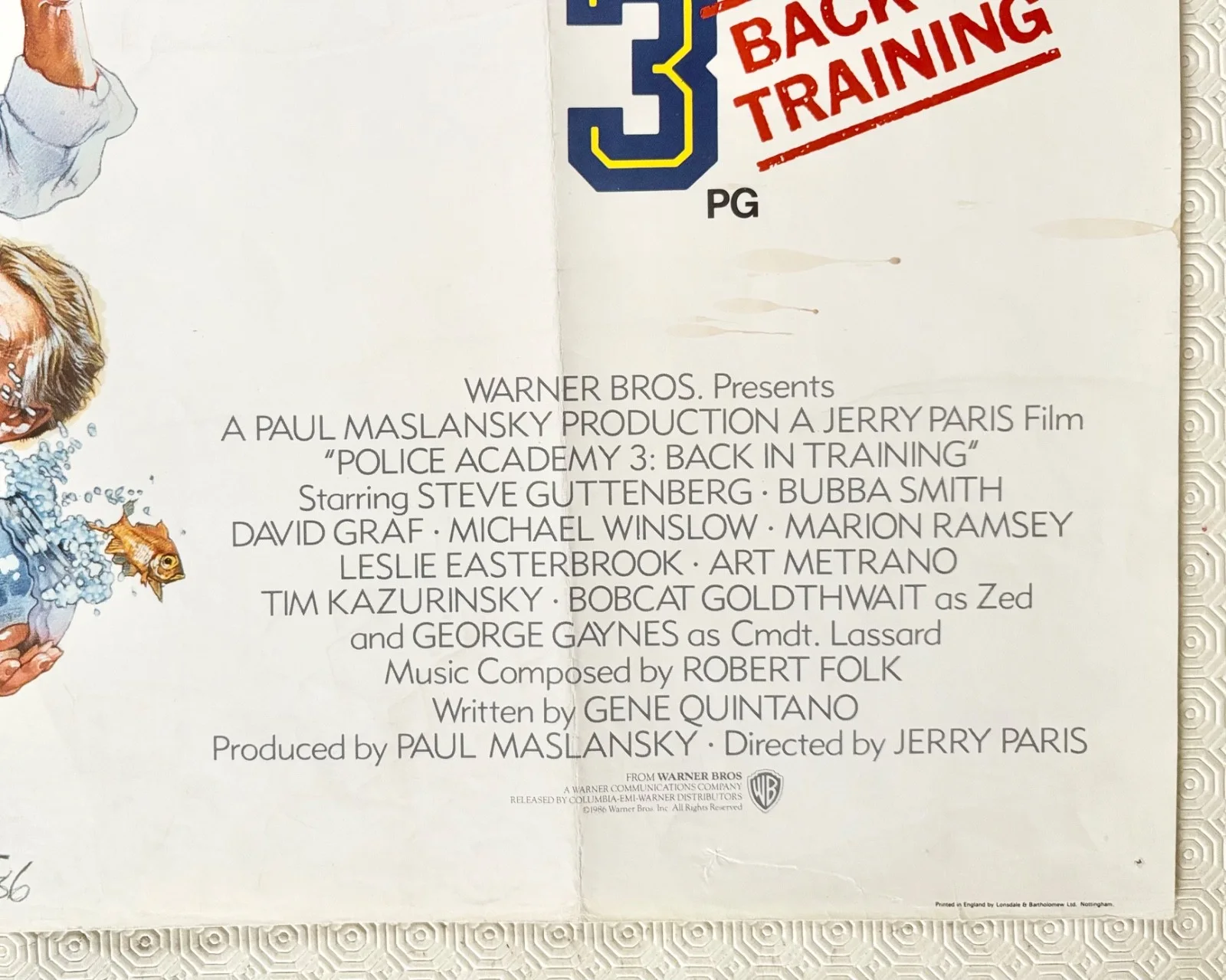 Police Academy 3 Original 1986 Quad Poster Steve Guttenberg Bubba Smith, изображение 3
