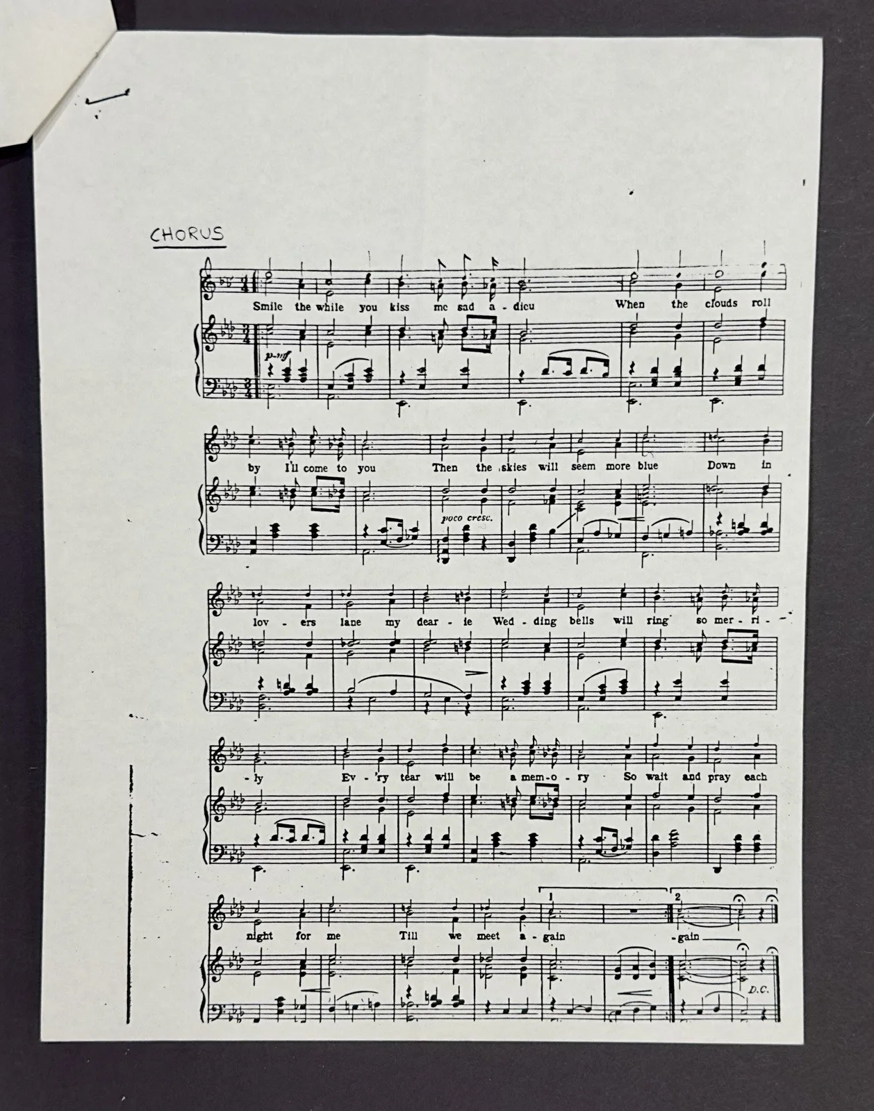 Garrison Keilor signed sheet music, image 3