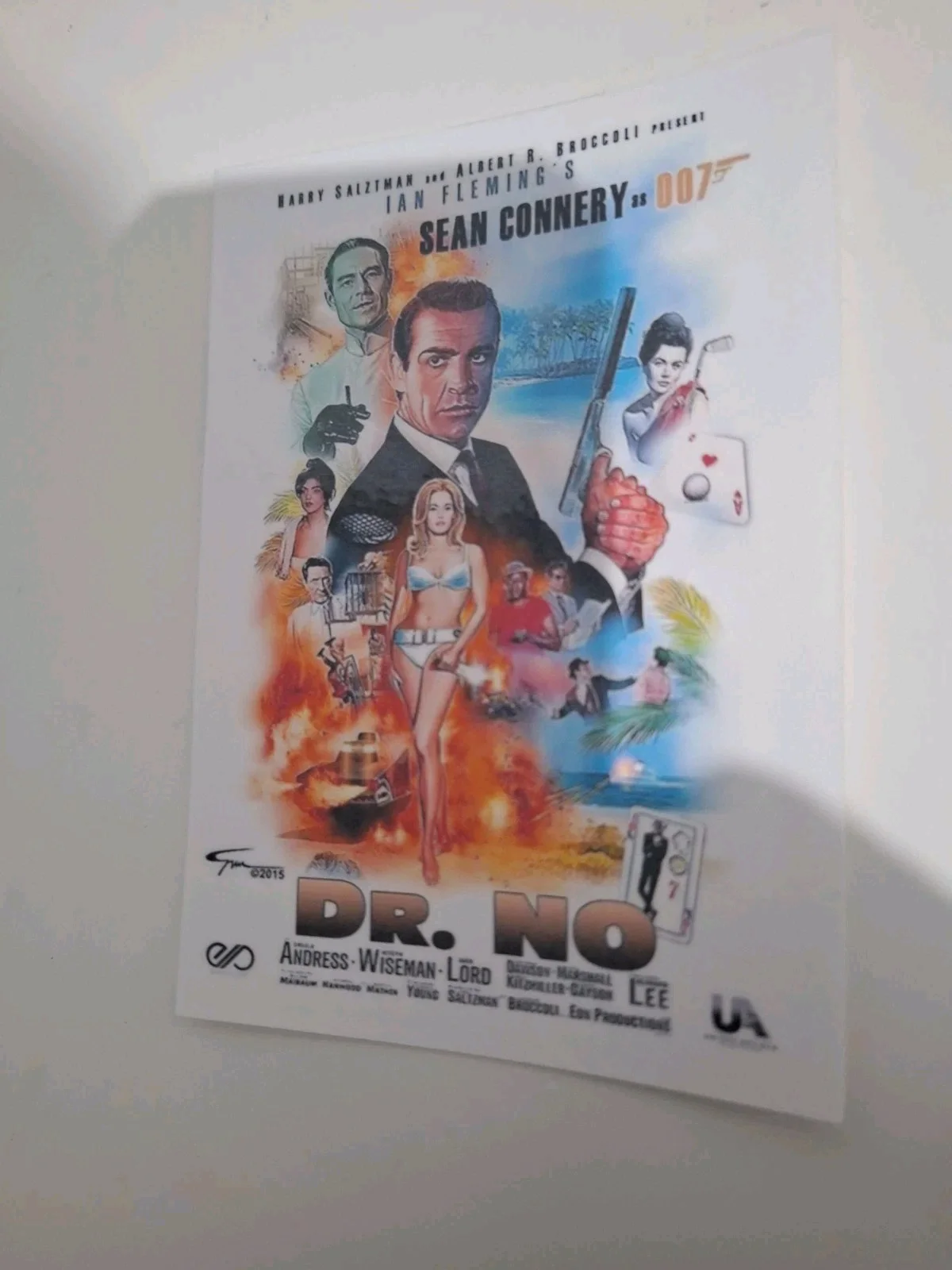 Vintage Style 007 Dr No (1962) James Bond Premium Fine Art Reproduction Postcard, изображение 2