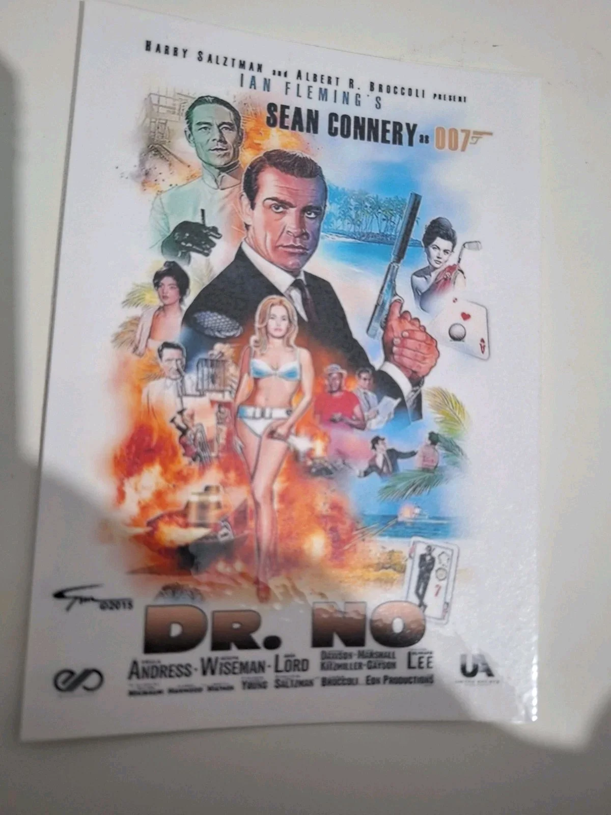 Vintage Style 007 Dr No (1962) James Bond Premium Fine Art Reproduction Postcard, изображение 3