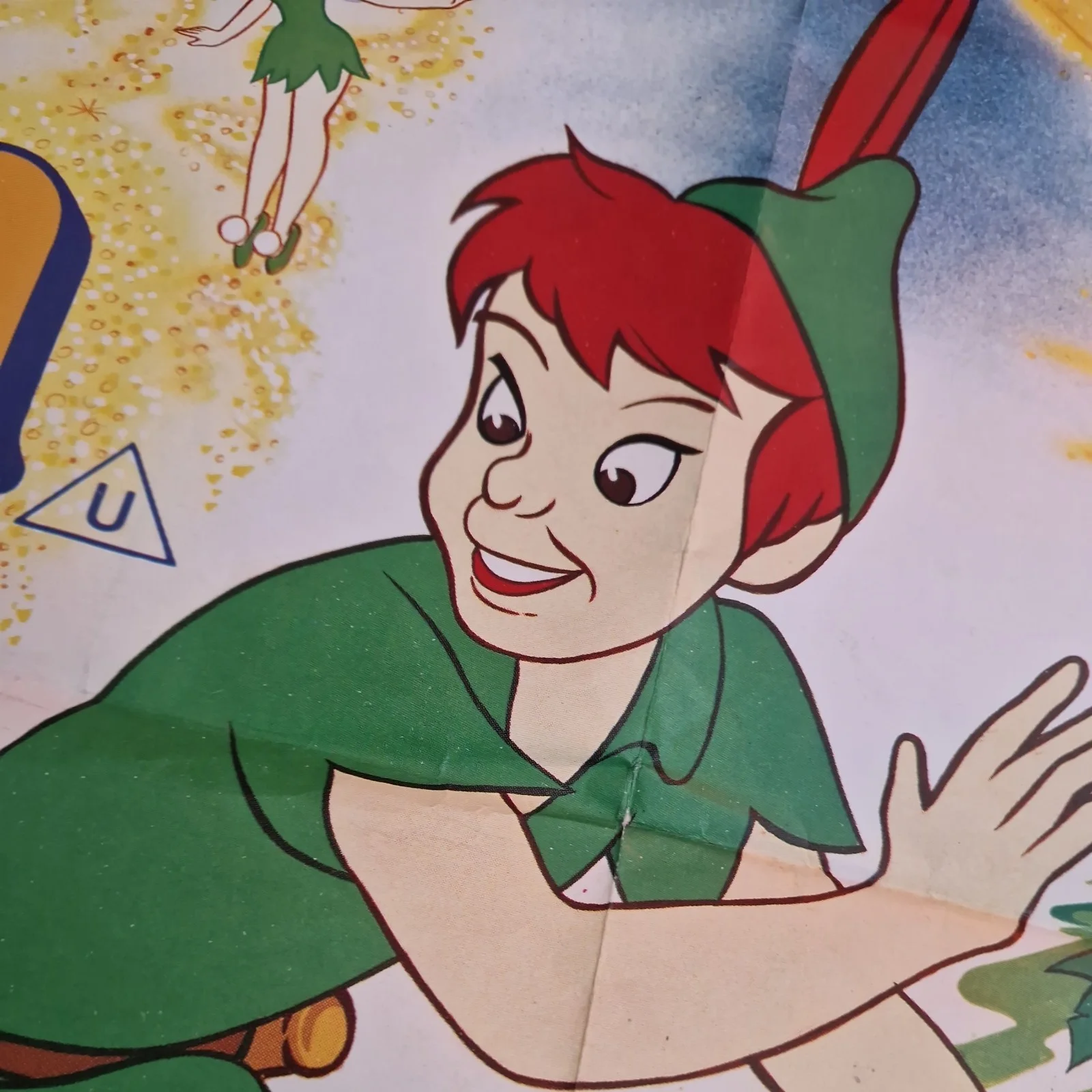Vintage original PETER PAN Quad cinema poster 30x40" Walt Disney ready to frame, image 2