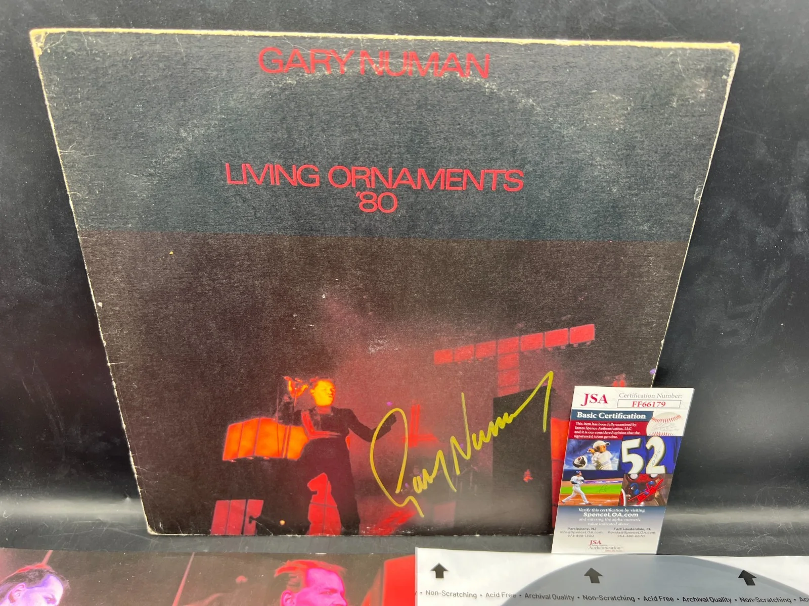 Gary Numan Signed Autograph Living Ornaments '80 Vinyl Album LP JSA COA, изображение 2