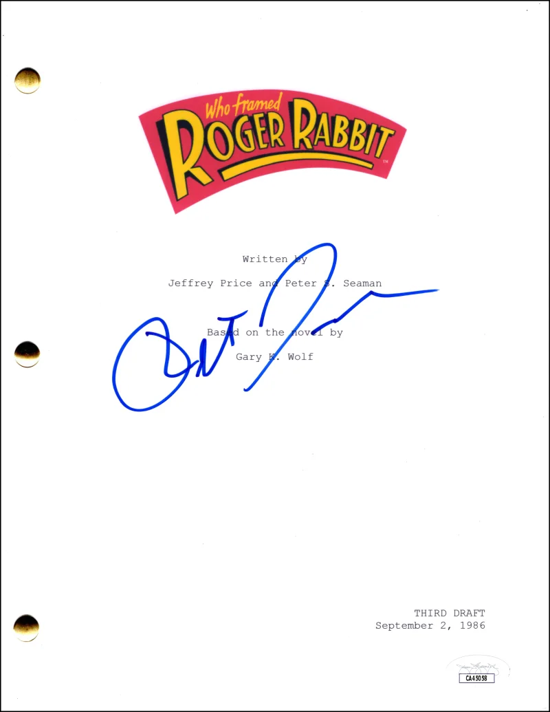 Robert Zemeckis — Robert Zemeckis Signed Autograph Who Framed Roger Rabbit Movie Script w/ JSA COA