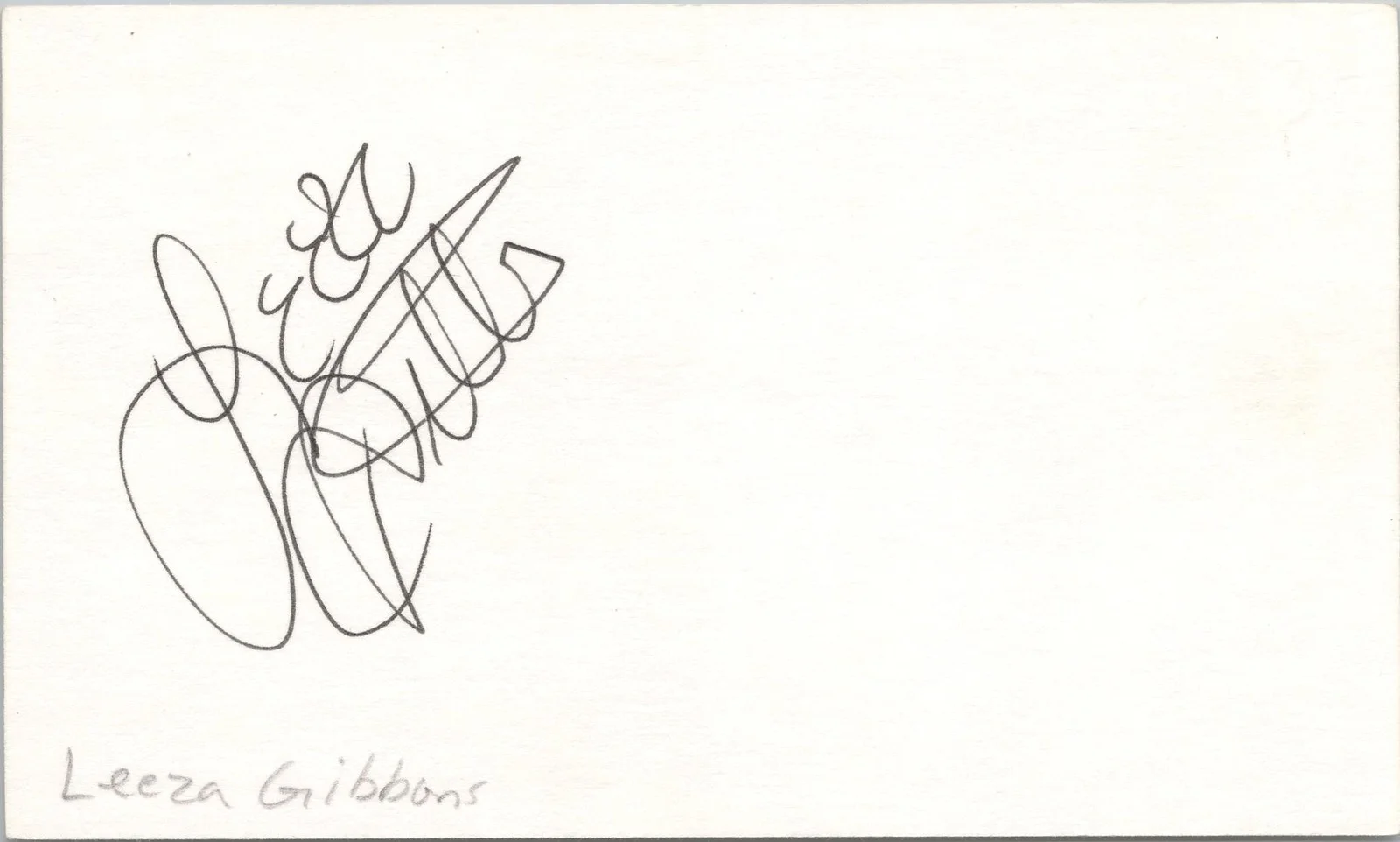 Leeza Gibbons — Leeza Gibbons Signed 3x5 Index Card Entertainment Tonight Autographed
