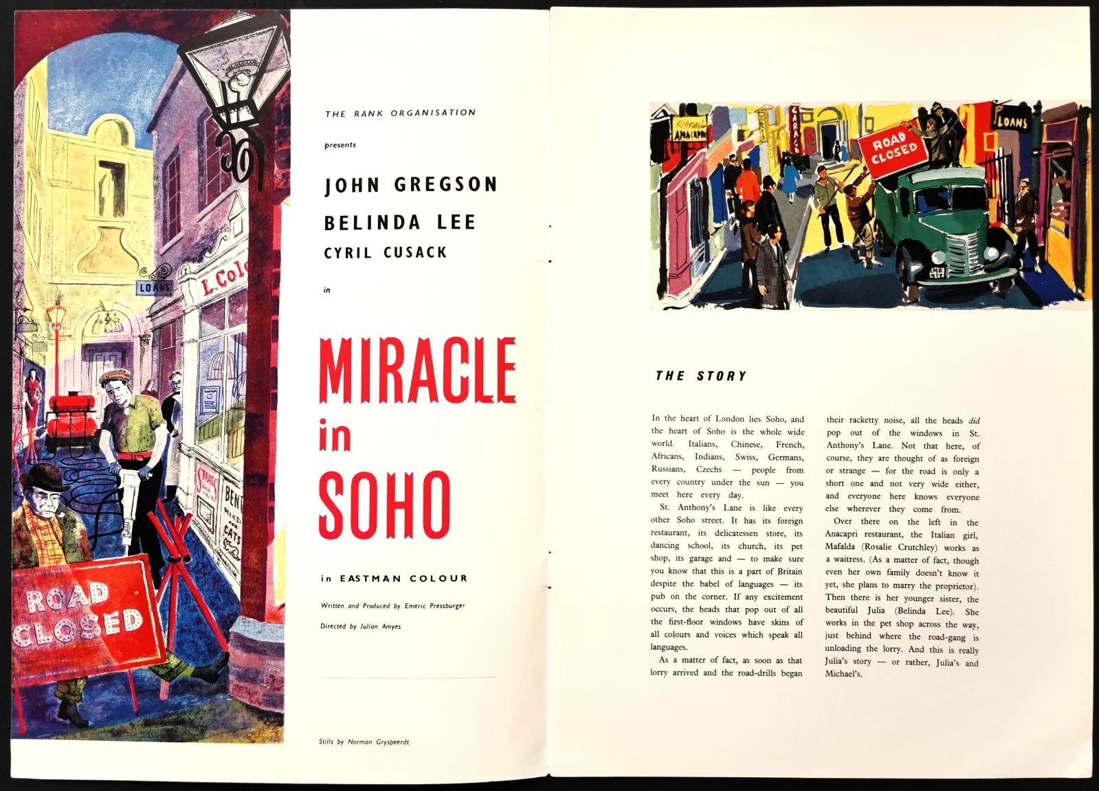 MIRACLE IN SOHO 1957 Belinda Lee, John Gregson ANGELO CESSELON BROCHURE, image 2