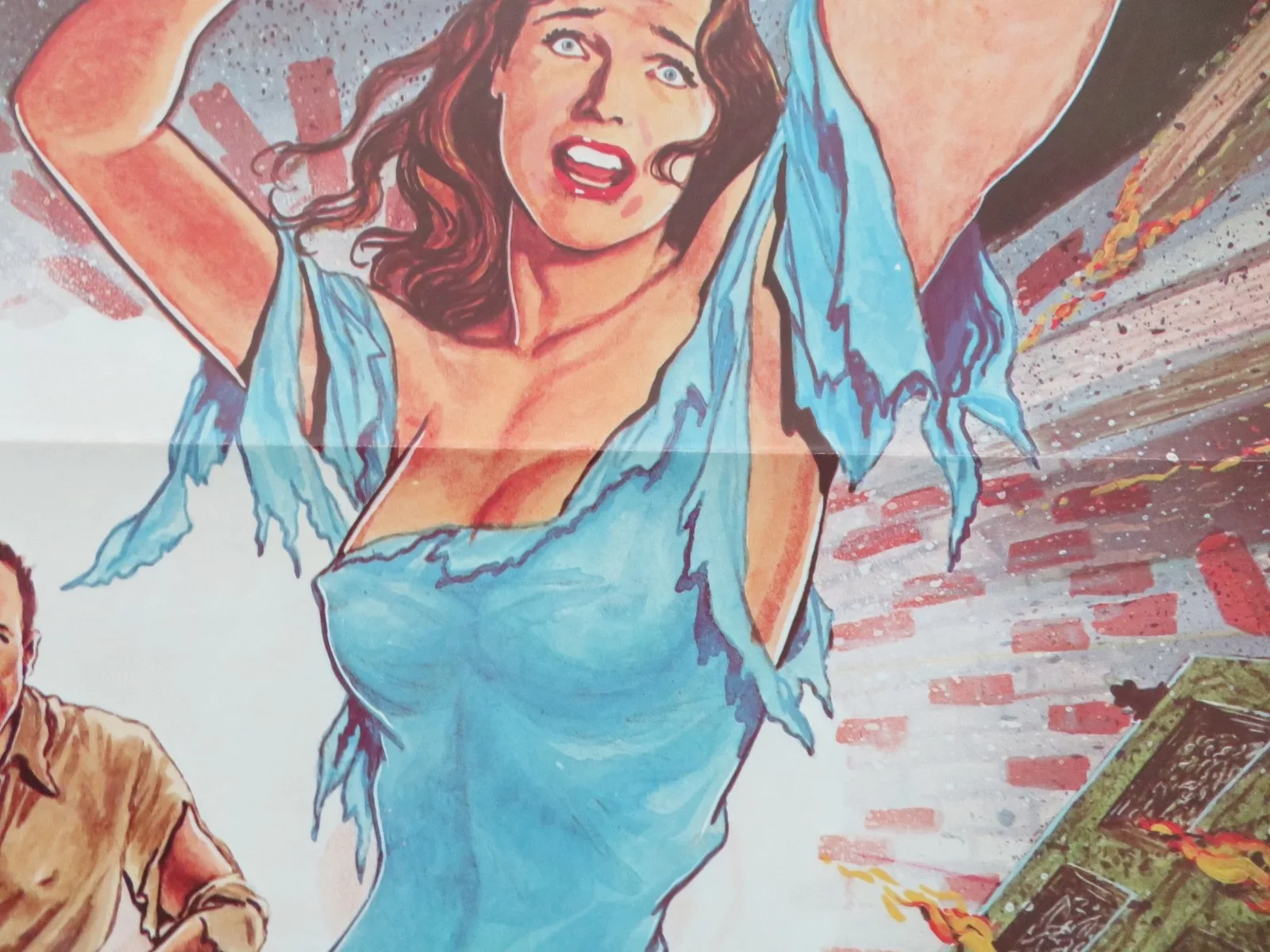 7 DOORS OF DEATH US TRI FOLDED ONE SHEET ROLLED POSTER CATRIONA MACCOLL 1983, изображение 3