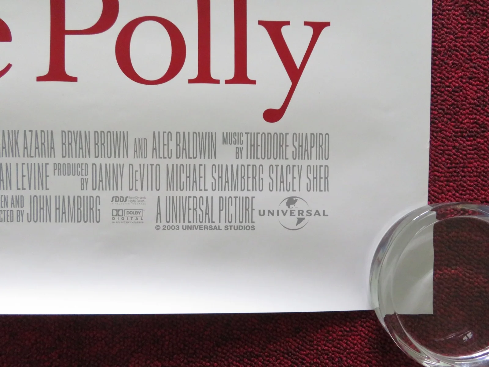 ALONG CAME POLLY- B US ONE SHEET ROLLED POSTER BEN STILLER JENNIFER ANISTON 2004, изображение 5