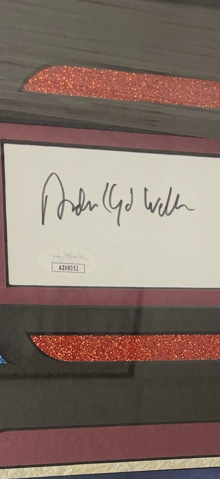 Andrew Lloyd Webber Signed Autographed 4x6 Card JSA Cert Framed, image 2
