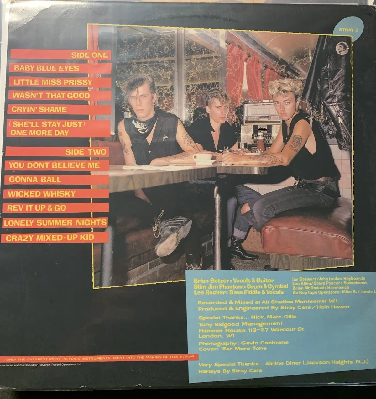 THE STRAY CATS Signed By Slim Jim Phantom Autograph Gonna Ball record Lp, изображение 2