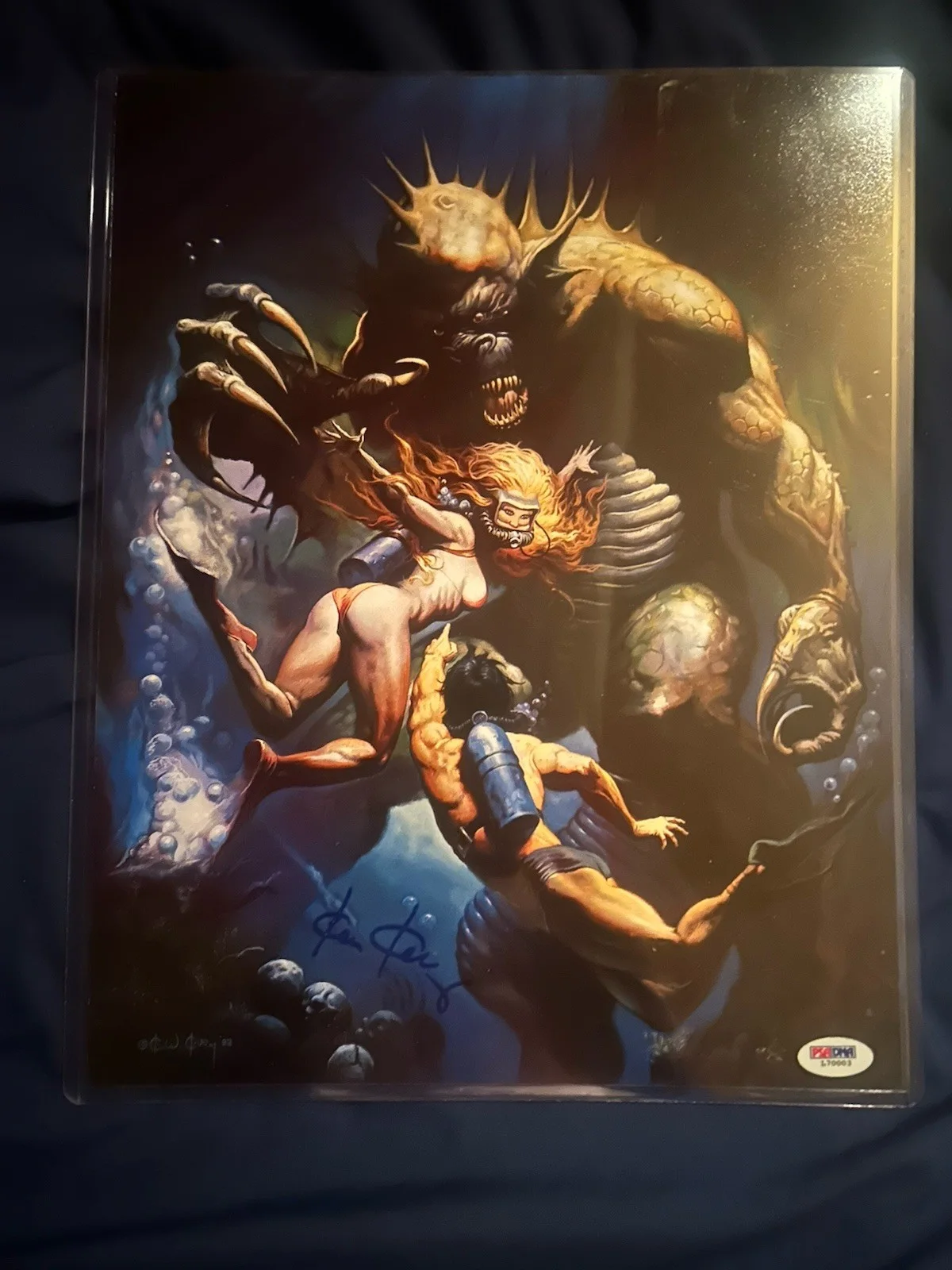 KEN KELLY — Ken Kelly Signed Fantasy Art 11x14 Photo Picture PSA DNA COA L70003
