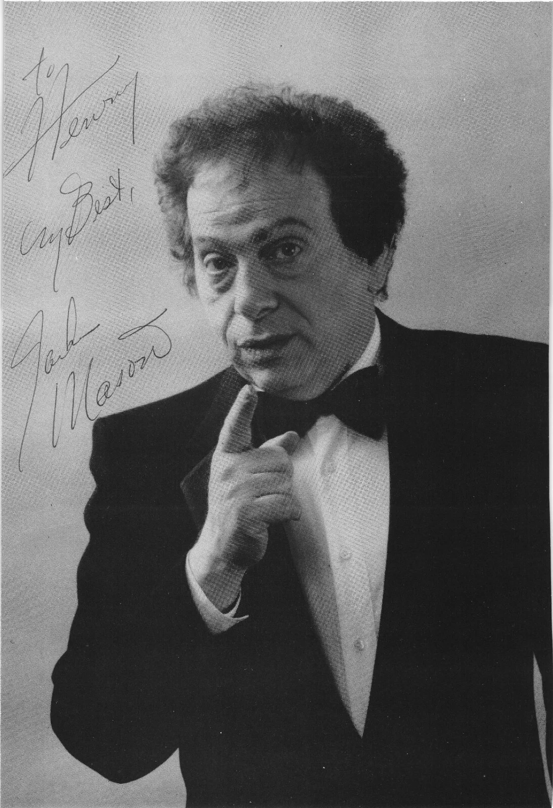 JACKIE MASON — JACKIE MASON SIGNED BROADWAY PLAYBILL page (1928-d.2021) Yacov Moshe Maza