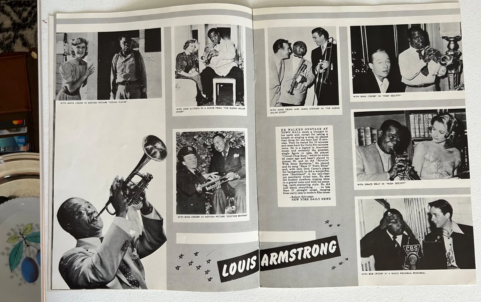 Rare Louis Armstrong SATCHMO Autographed Program w/ Velma Middleton - Roxy 1957, image 5