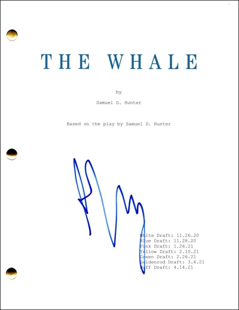 Darren Aronofsky — Darren Aronofsky Signed Autograph The Whale Full Movie Script - Brendan Fraser