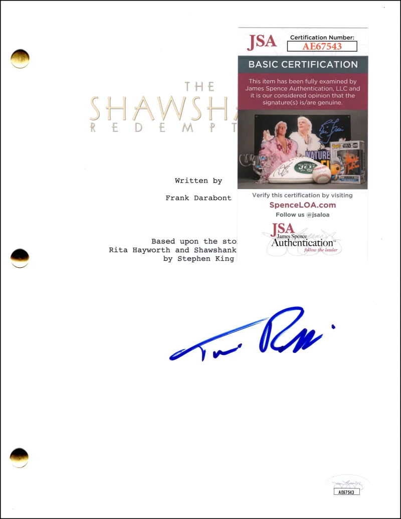 Tim Robbins — Tim Robbins Signed Autograph The Shawshank Redemption Full Movie Script JSA COA, image 2