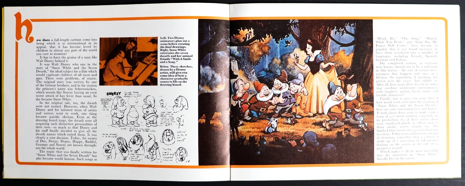 Snow White and the Seven Dwarfs ORIGINAL Film Movie Brochure Walt Disney 1972RR, изображение 3