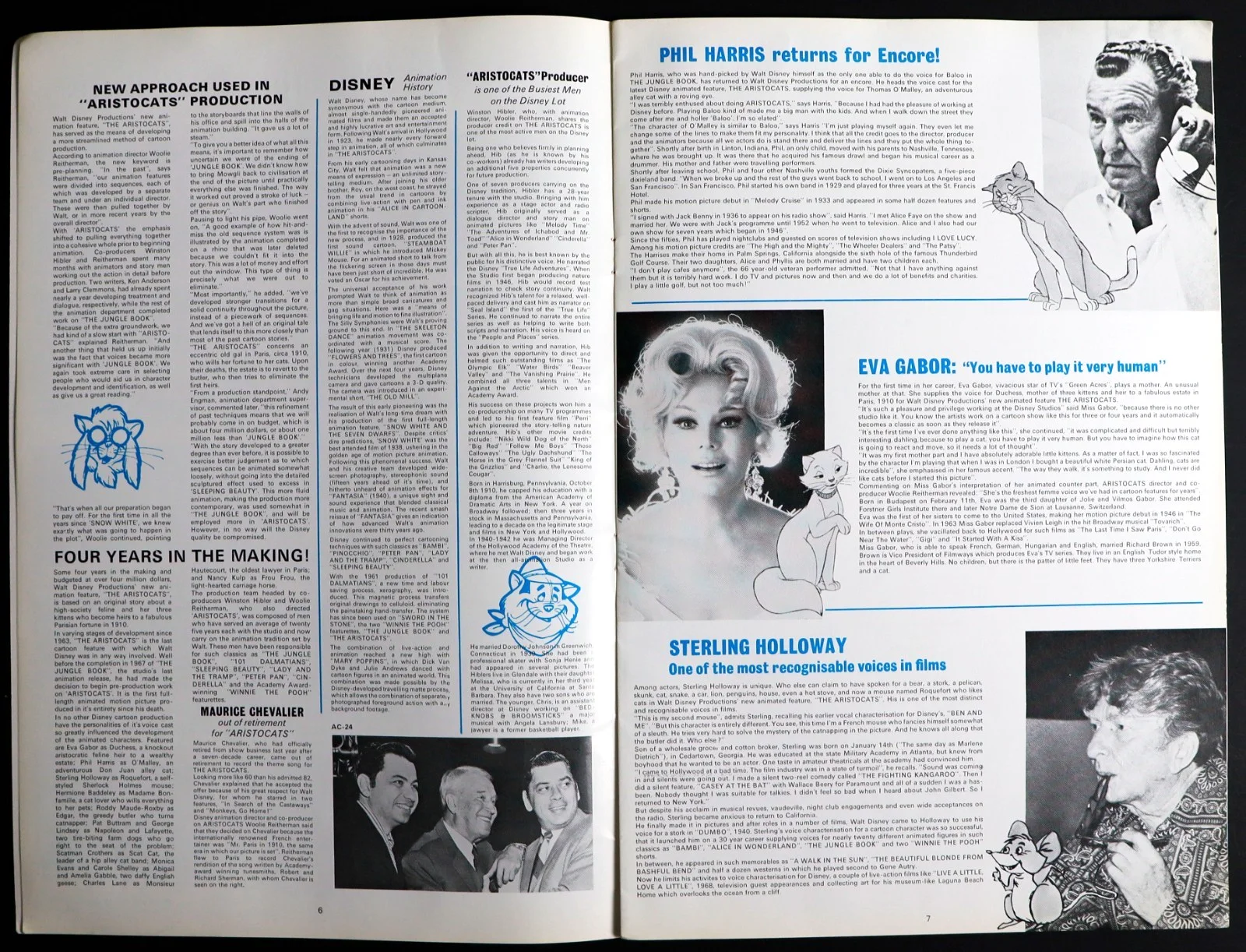 Aristocats ORIGINAL UK Campaign Press Book Walt Disney 1970, изображение 3