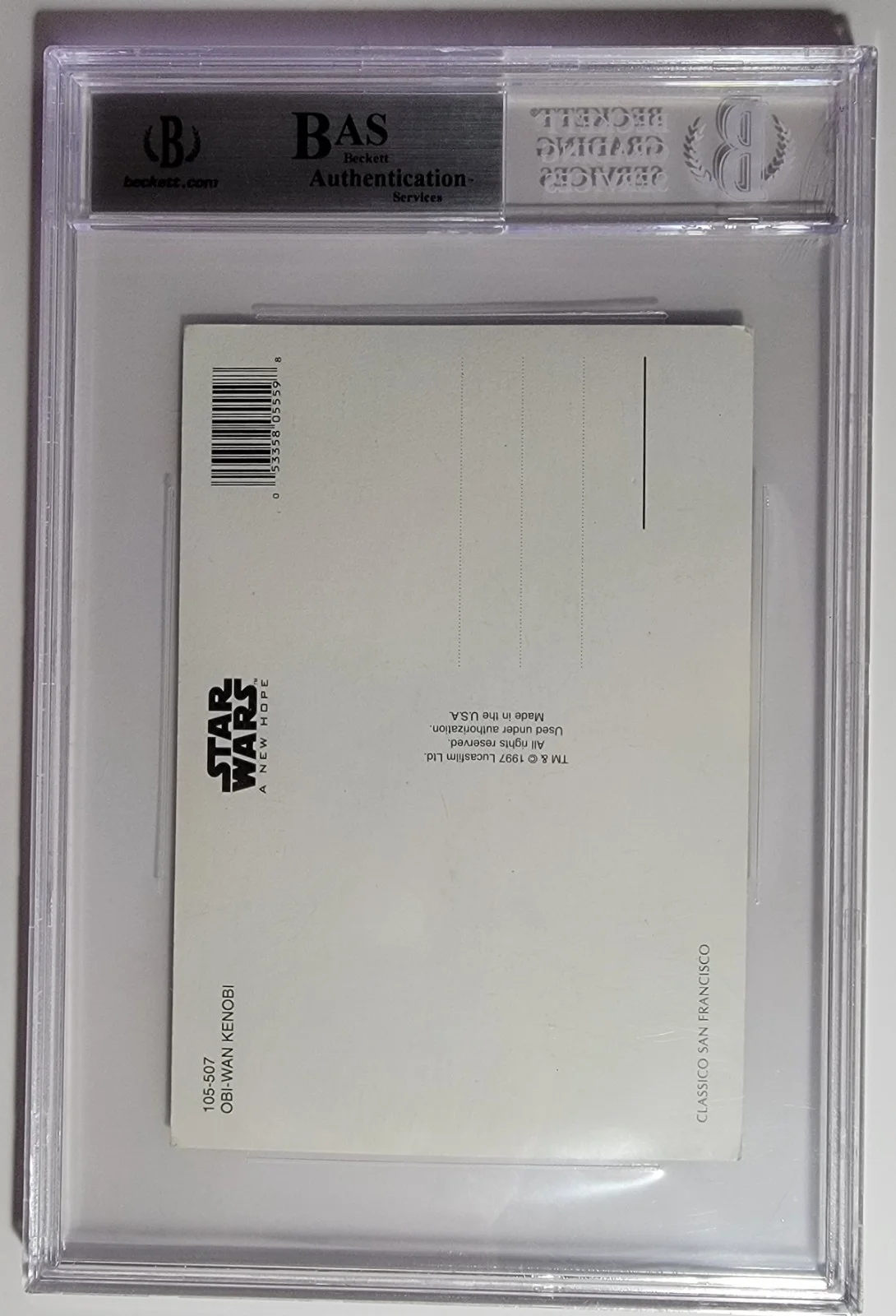 Alec Guinness — Alec Guinness Signed Post Card W/ Beckett BAS Encased COA Star Wars Obi-Wan, изображение 4