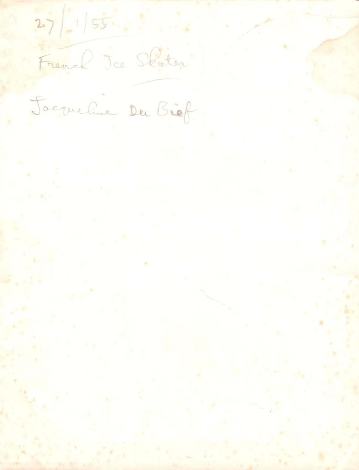 Jacqueline du Bief — Jacqueline du Bief FRENCH FIGURE SKATER 1950's SIGNED AUTOGRAPH 9x7 PHOTO, изображение 3
