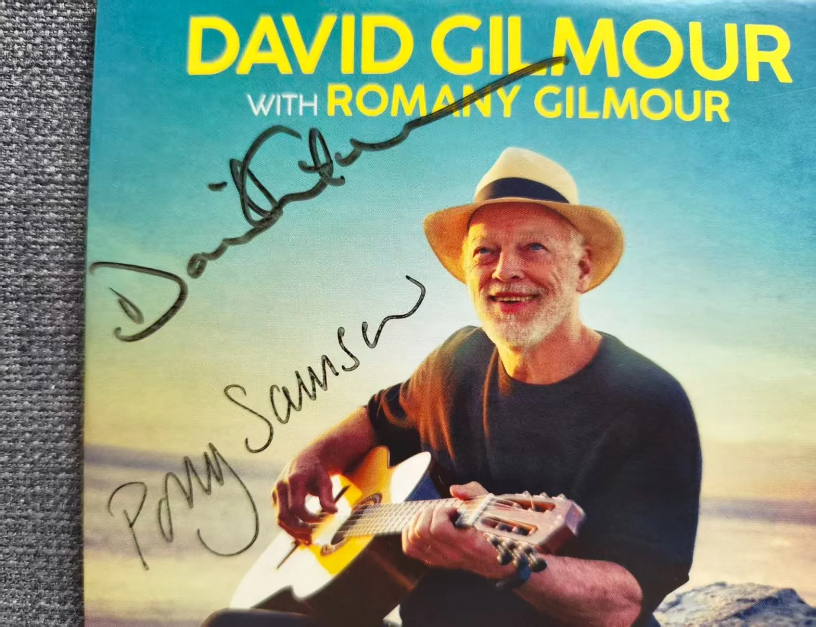 David Gilmour Polly Samson signed autographed CD book original rock great, image 3