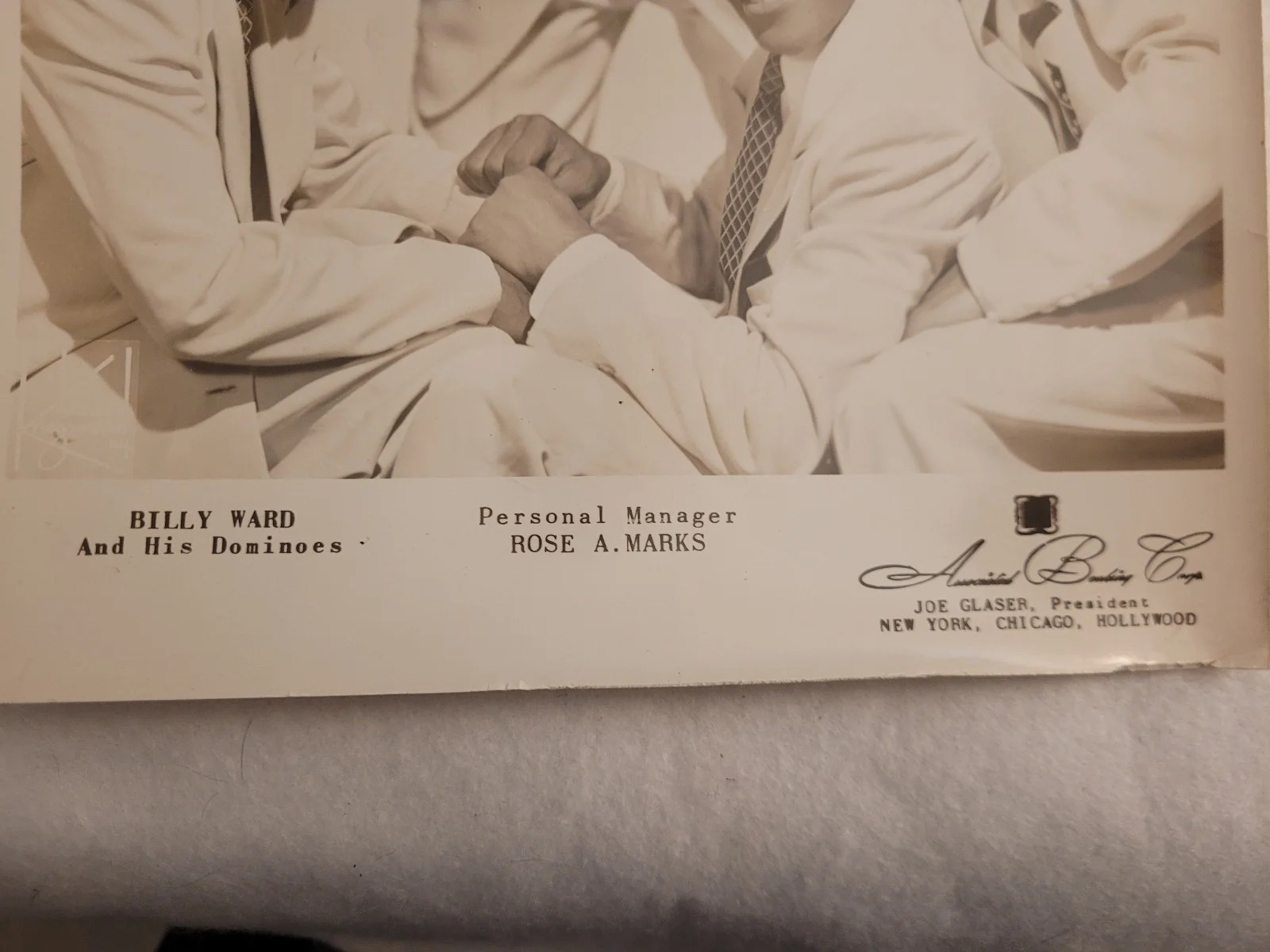 Vintage Signed Billy Ward Autograph Photo Billy Ward And His Dominoes, изображение 2